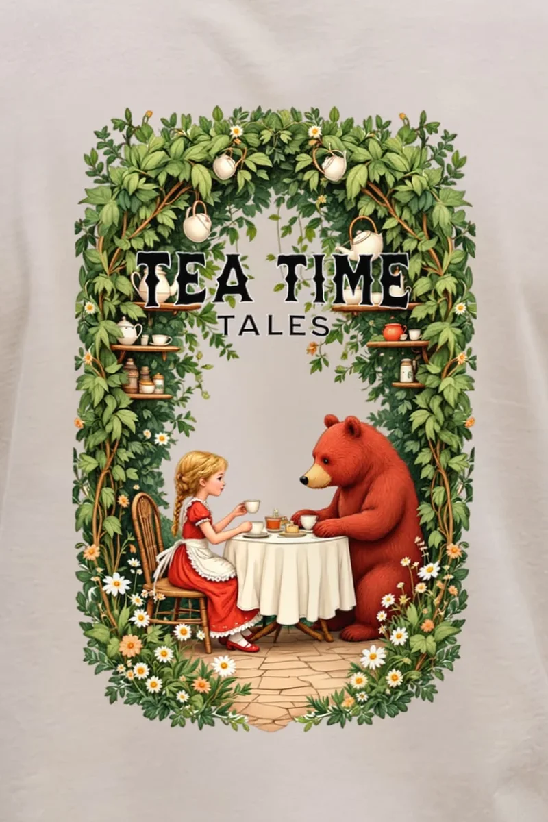 "Tea Time Tales" Heavyweight Unisex Crewneck T-shirt