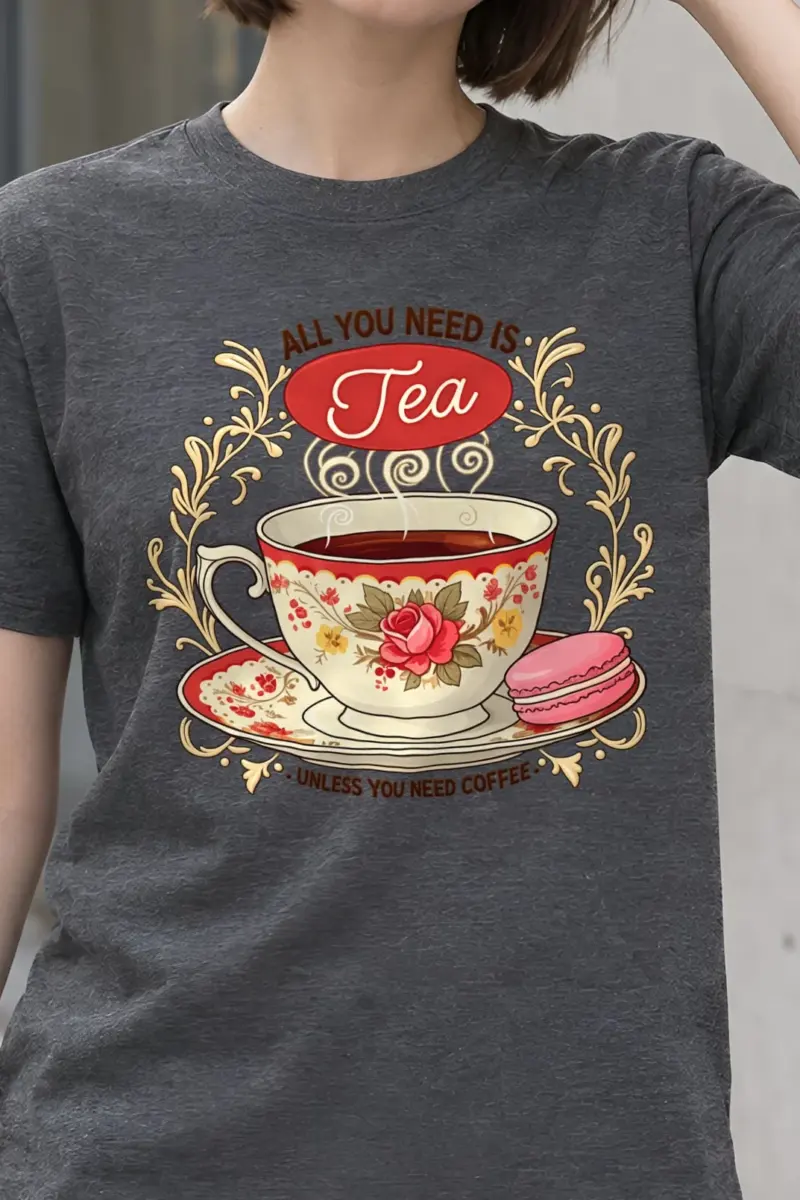 "Tea Unless Coffee" Heavyweight Unisex Crewneck T-shirt