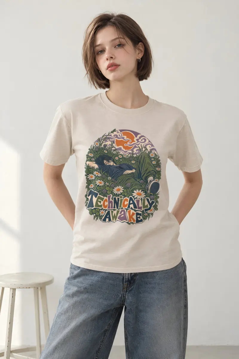 "Technically Awake" Heavyweight Unisex Crewneck T-shirt