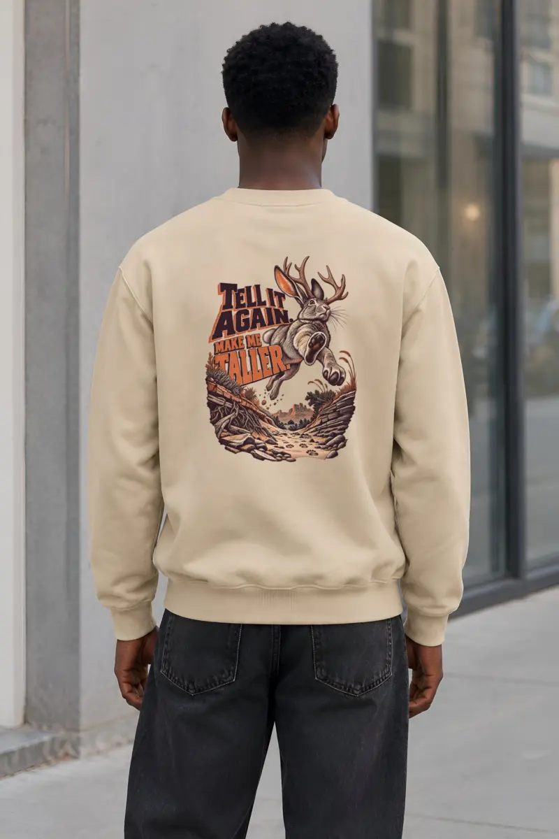 “Tell It Again. Make Me Taller.” Heavy Blend Unisex Crewneck Sweatshirt