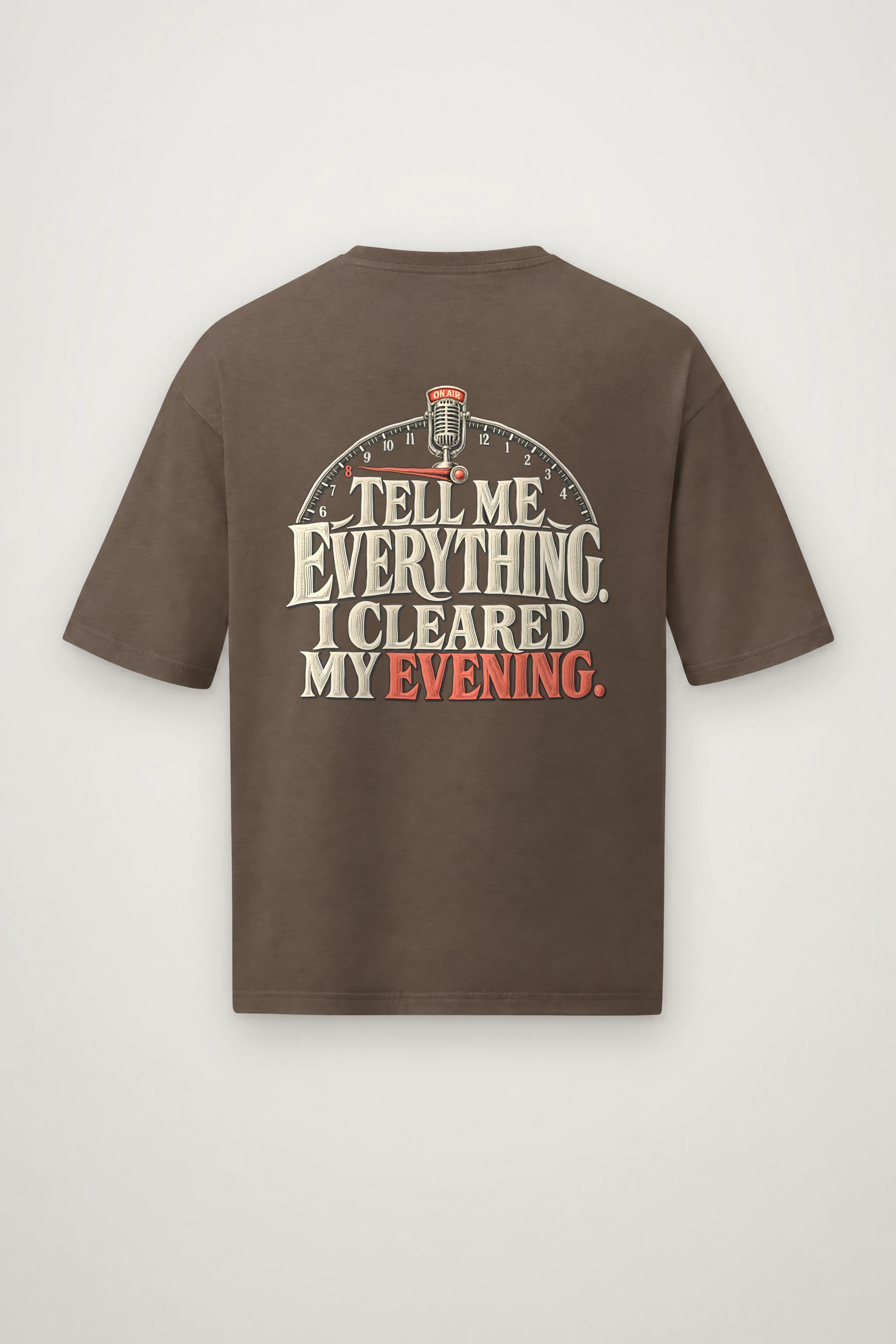 "Tell Me Everything" Men's Oversized Heavyweight Crewneck T-Shirt