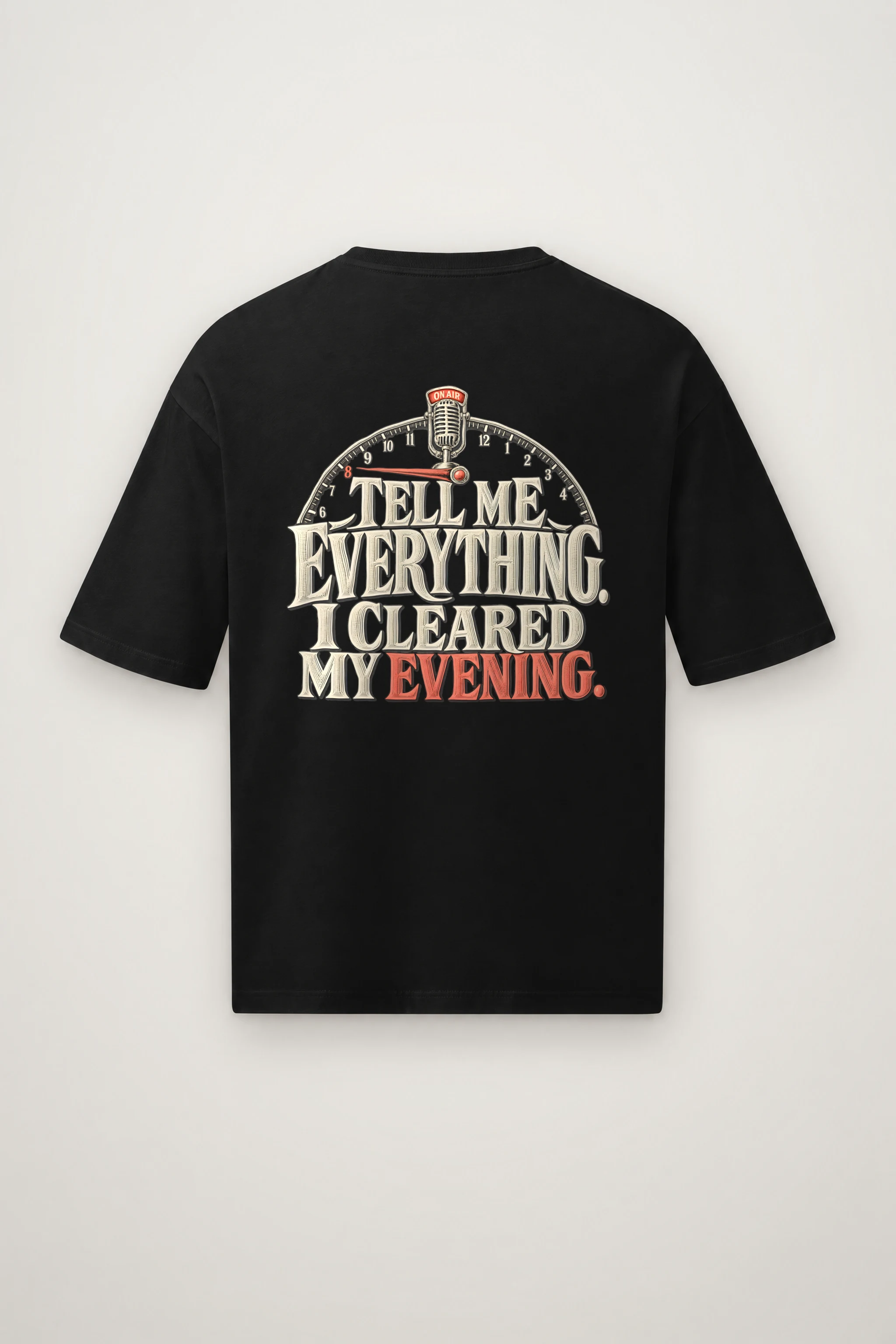 "Tell Me Everything" Men's Oversized Heavyweight Crewneck T-Shirt