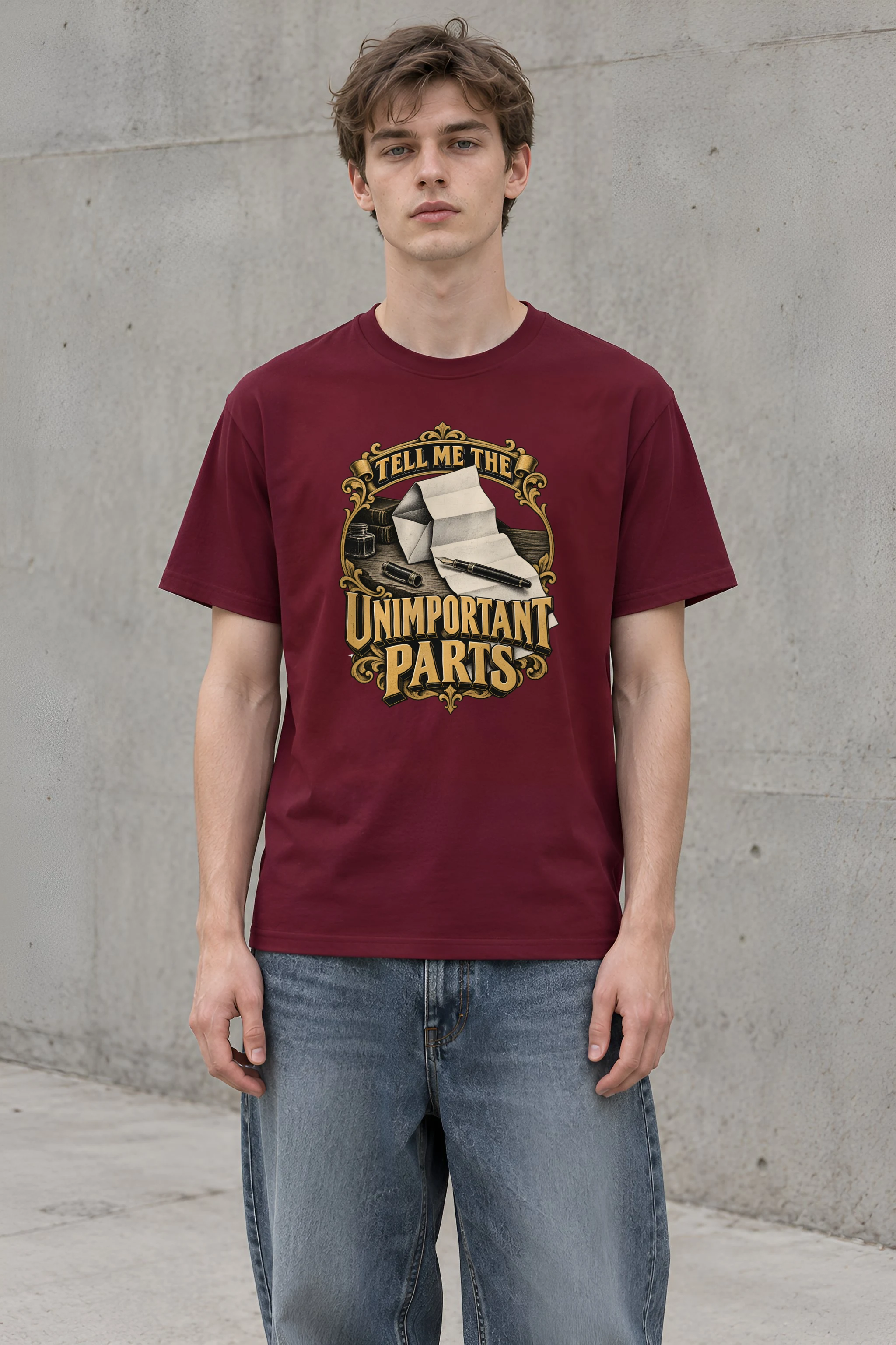 "Tell Me the Unimportant Parts" Heavyweight Unisex Crewneck T-shirt