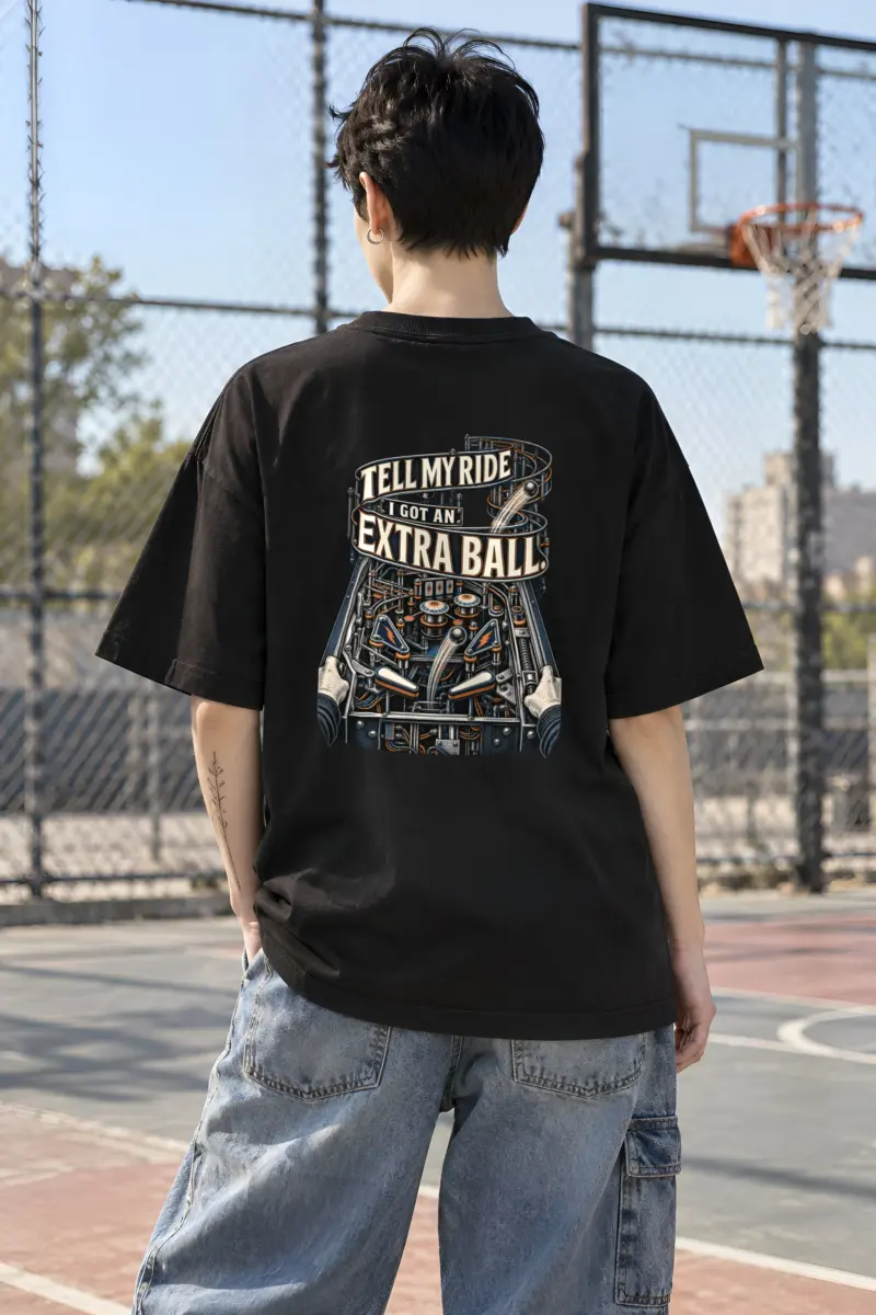 "Tell My Ride Extra Ball" Unisex Oversized Heavyweight Crewneck T-Shirt