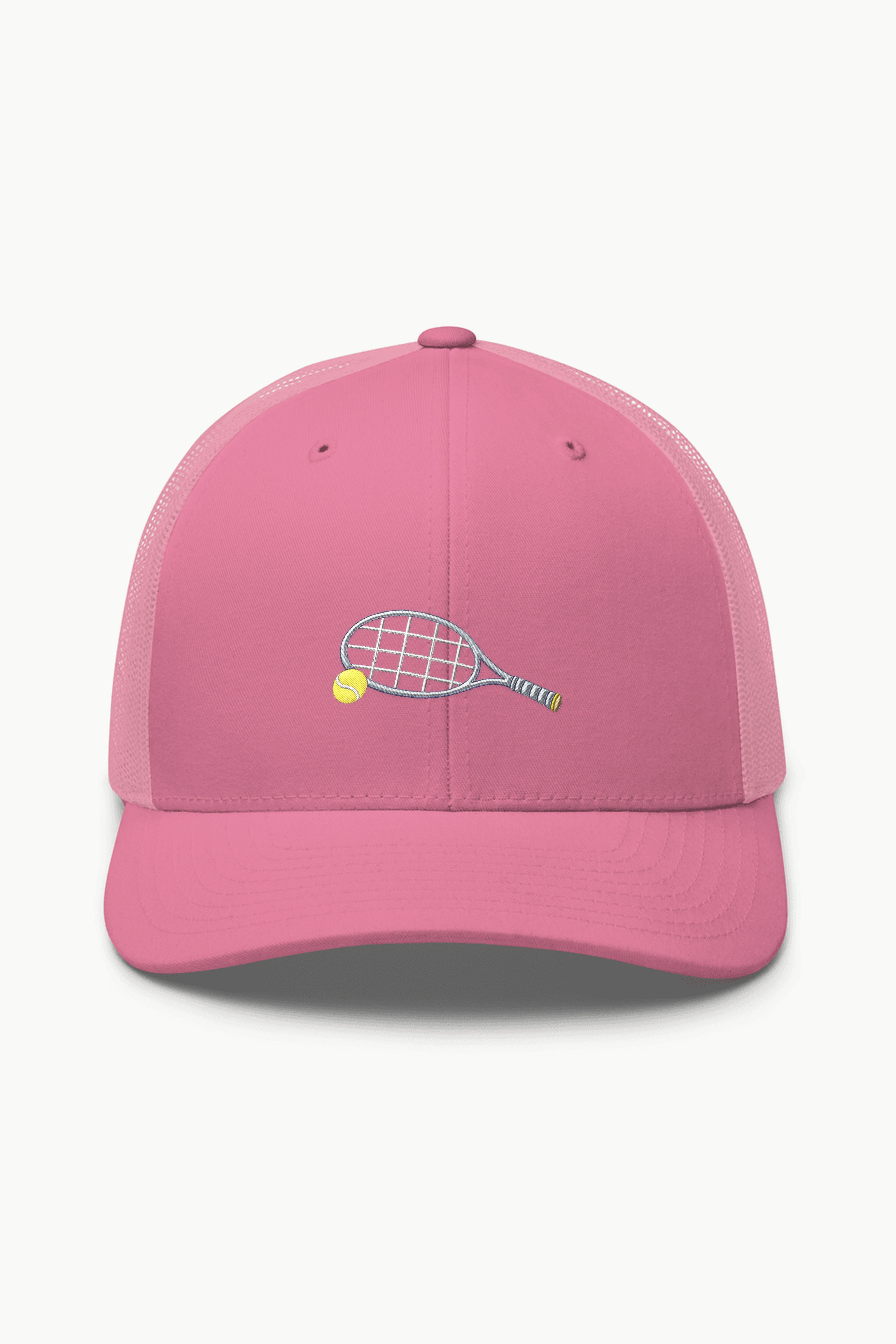 "Tennis Racket and Ball" Retro Trucker Cap · Embroidered