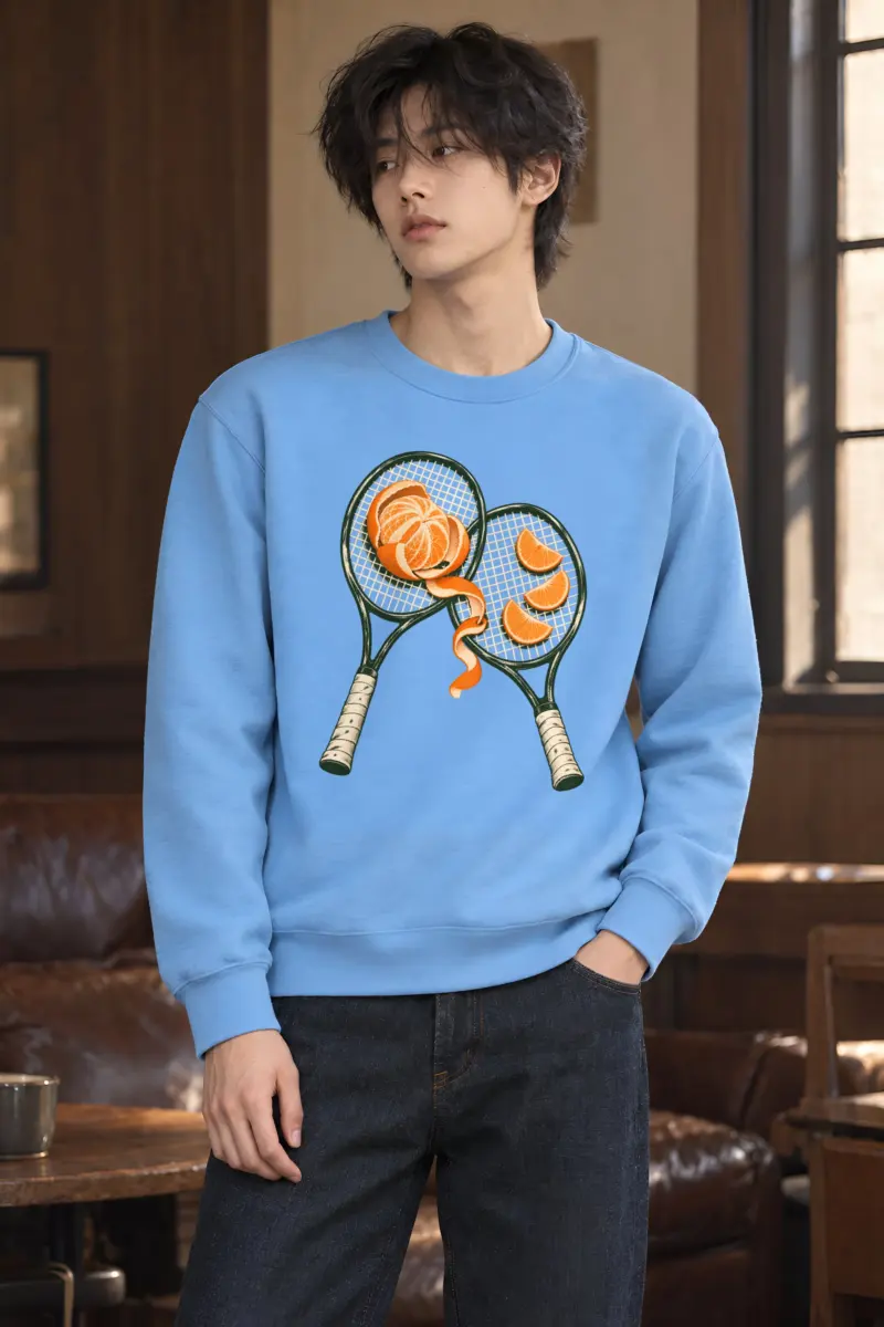 "Tennis Rackets and Mandarin Peel" Heavy Blend Unisex Crewneck Sweatshirt
