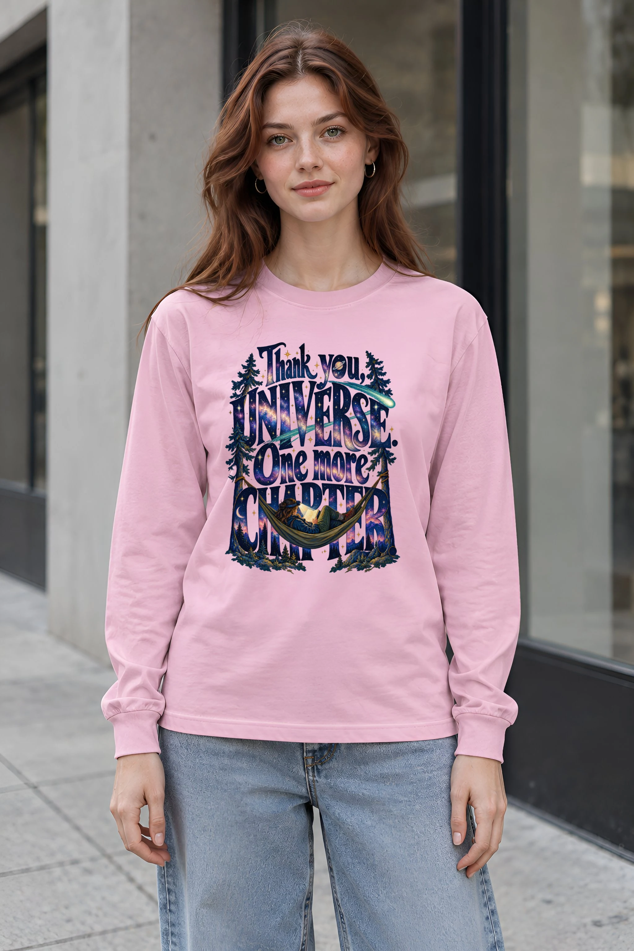 "Thank You Universe, One More Chapter" Unisex Longsleeve T-shirt
