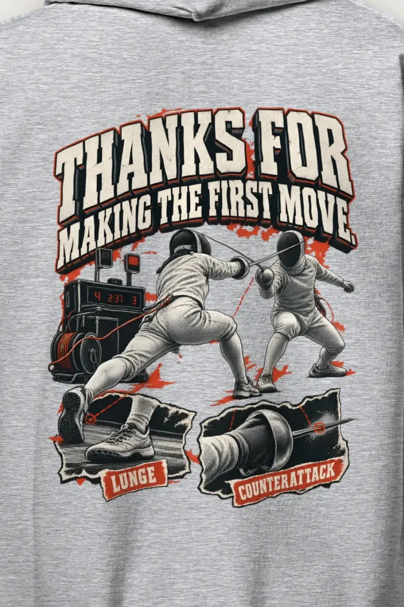 "Thanks for Making the First Move" Heavy Blend Unisex Pullover Hoodie - the graphic up close