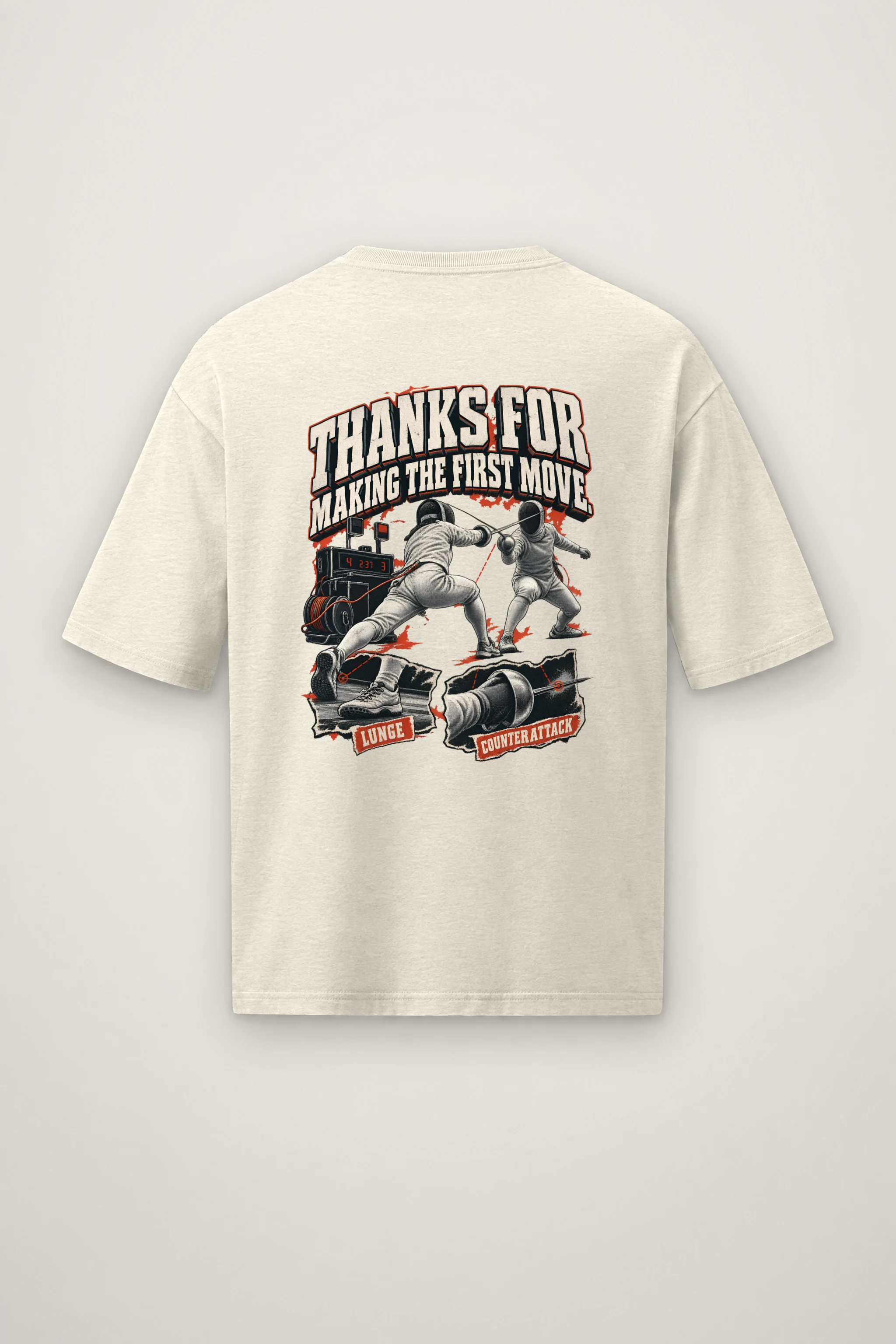 "Thanks for Making the First Move" Men's Oversized Heavyweight Crewneck T-Shirt
