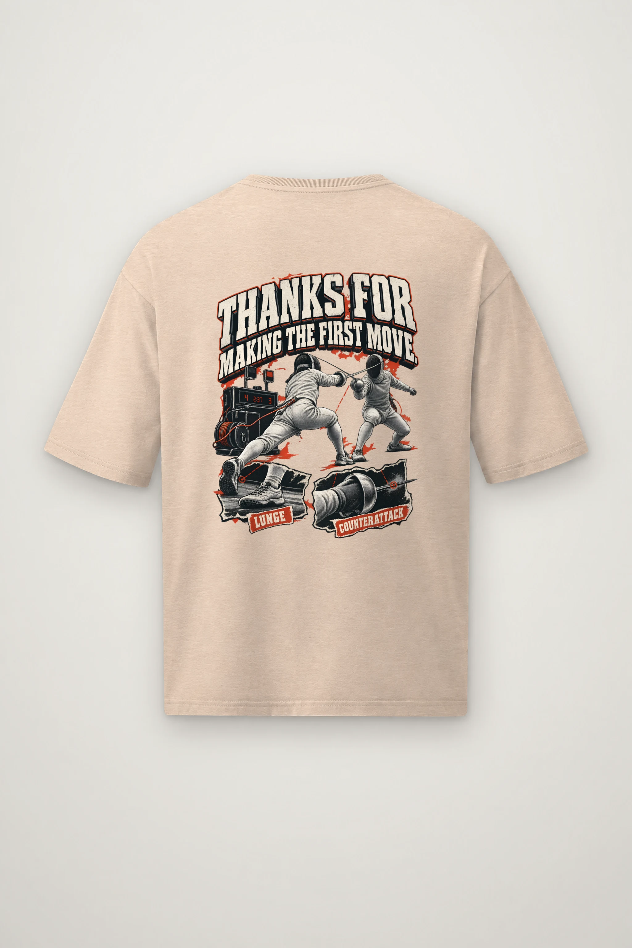 "Thanks for Making the First Move" Men's Oversized Heavyweight Crewneck T-Shirt