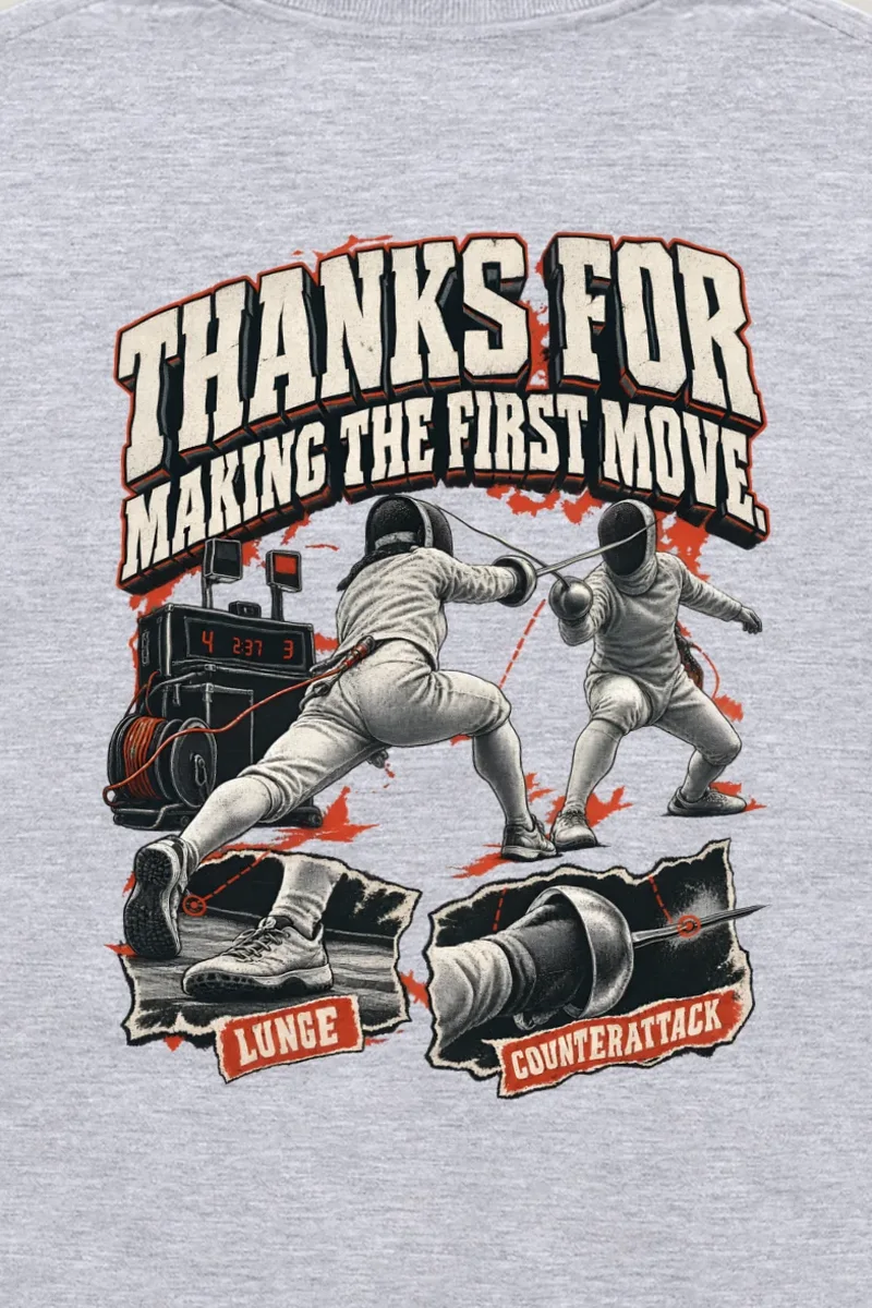 "Thanks for Making the First Move" Unisex Longsleeve T-shirt - the graphic up close