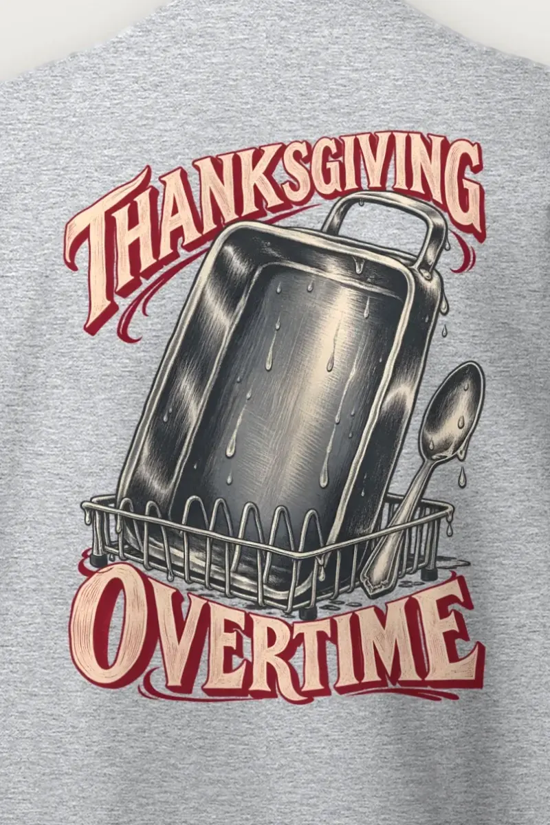 "Thanksgiving Overtime" Heavy Blend Unisex Crewneck Sweatshirt - the graphic up close
