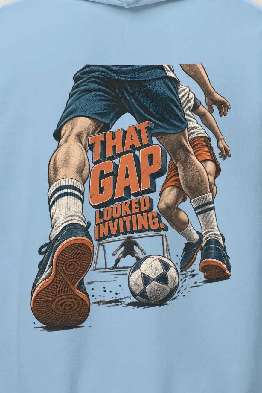 "That Gap Looked Inviting" Heavy Blend Unisex Pullover Hoodie - the graphic up close