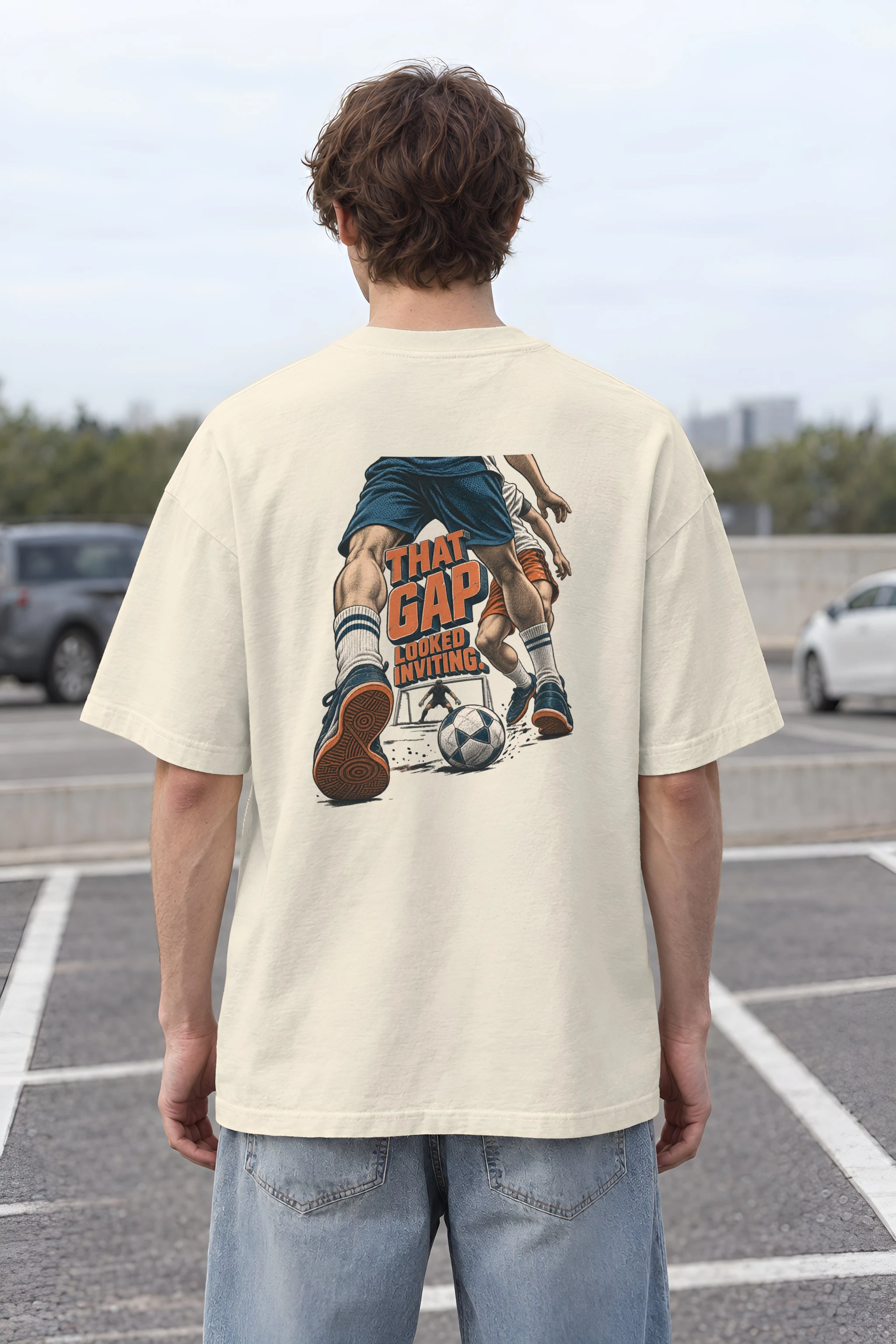 "That Gap Looked Inviting" Men's Oversized Heavyweight Crewneck T-Shirt