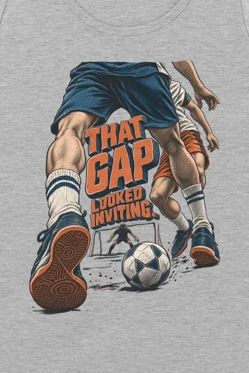 "That Gap Looked Inviting" Unisex Jersey Tank - the graphic up close