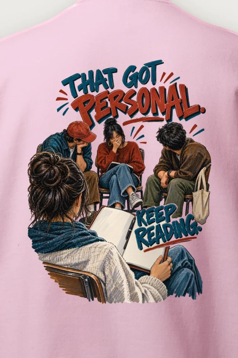 "That Got Personal Keep Reading" Heavy Blend Unisex Crewneck Sweatshirt - the graphic up close