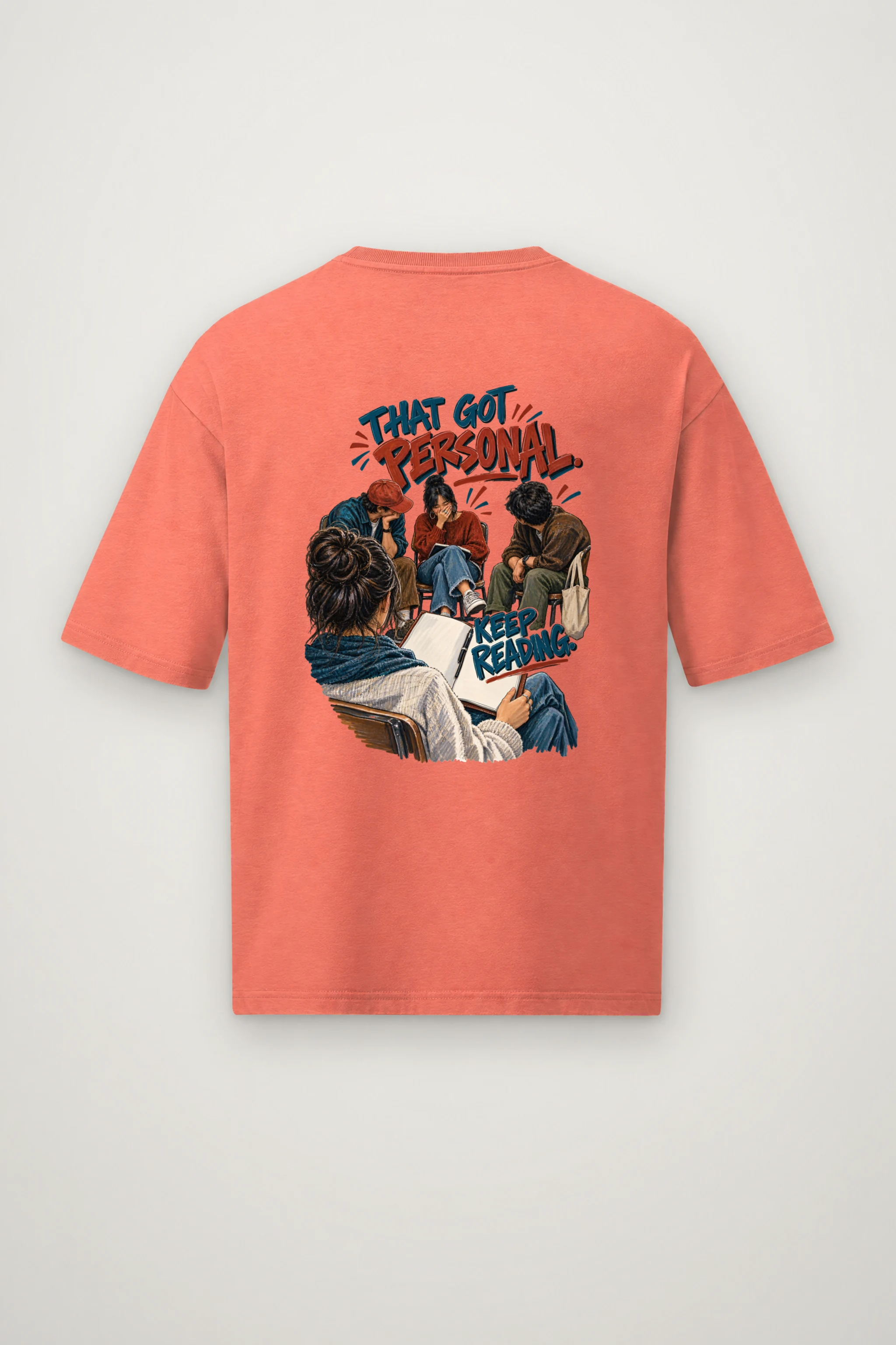 "That Got Personal Keep Reading" Men's Oversized Heavyweight Crewneck T-Shirt