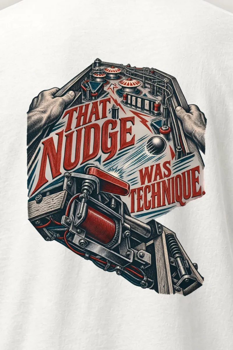 "That Nudge Was Technique" Heavyweight Unisex Crewneck T-shirt - the graphic up close