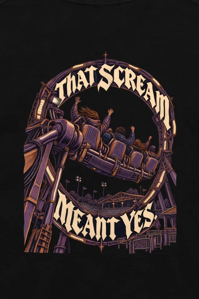 "That Scream Meant Yes" Unisex Longsleeve T-shirt - the graphic up close