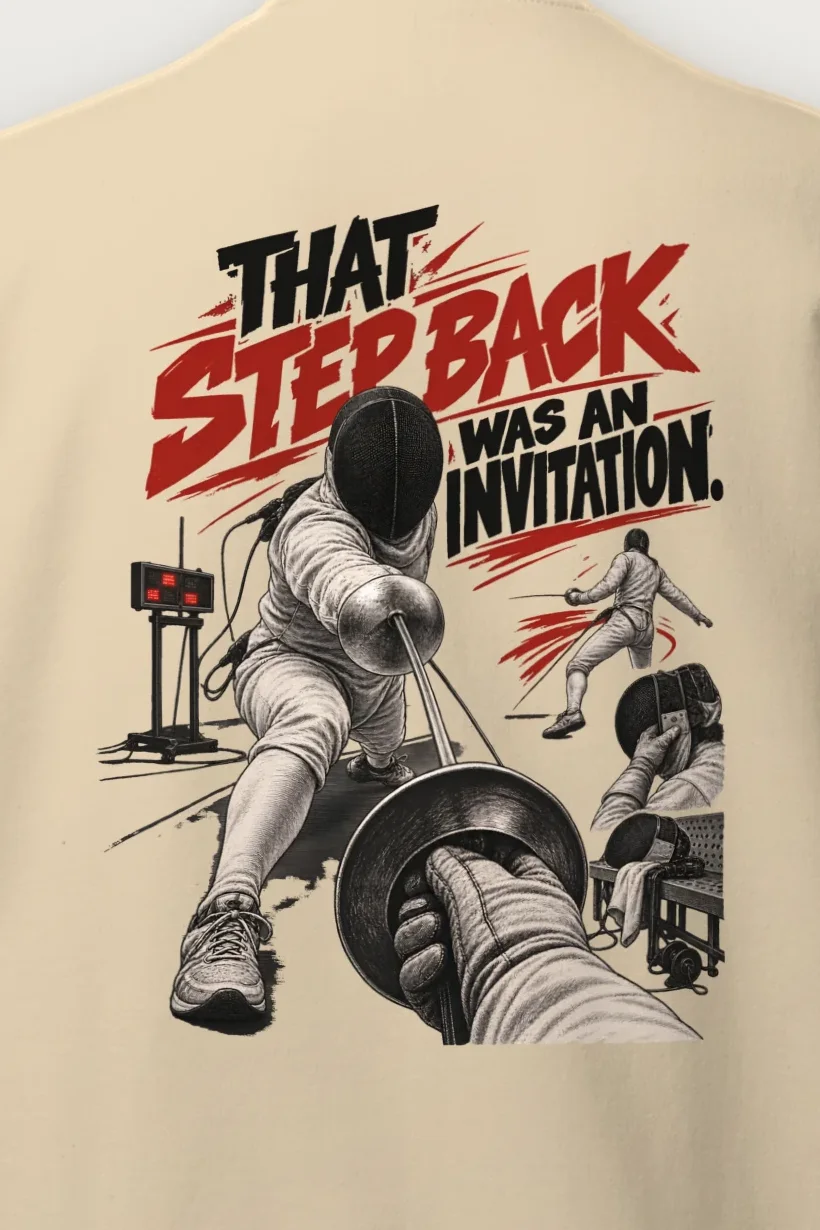 "That Step Back Was An Invitation" Heavy Blend Unisex Crewneck Sweatshirt - the graphic up close