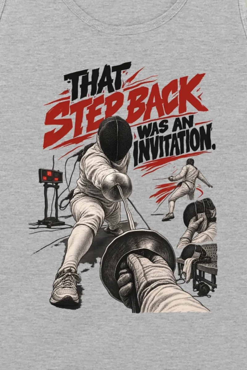 "That Step Back Was An Invitation" Unisex Jersey Tank - the graphic up close