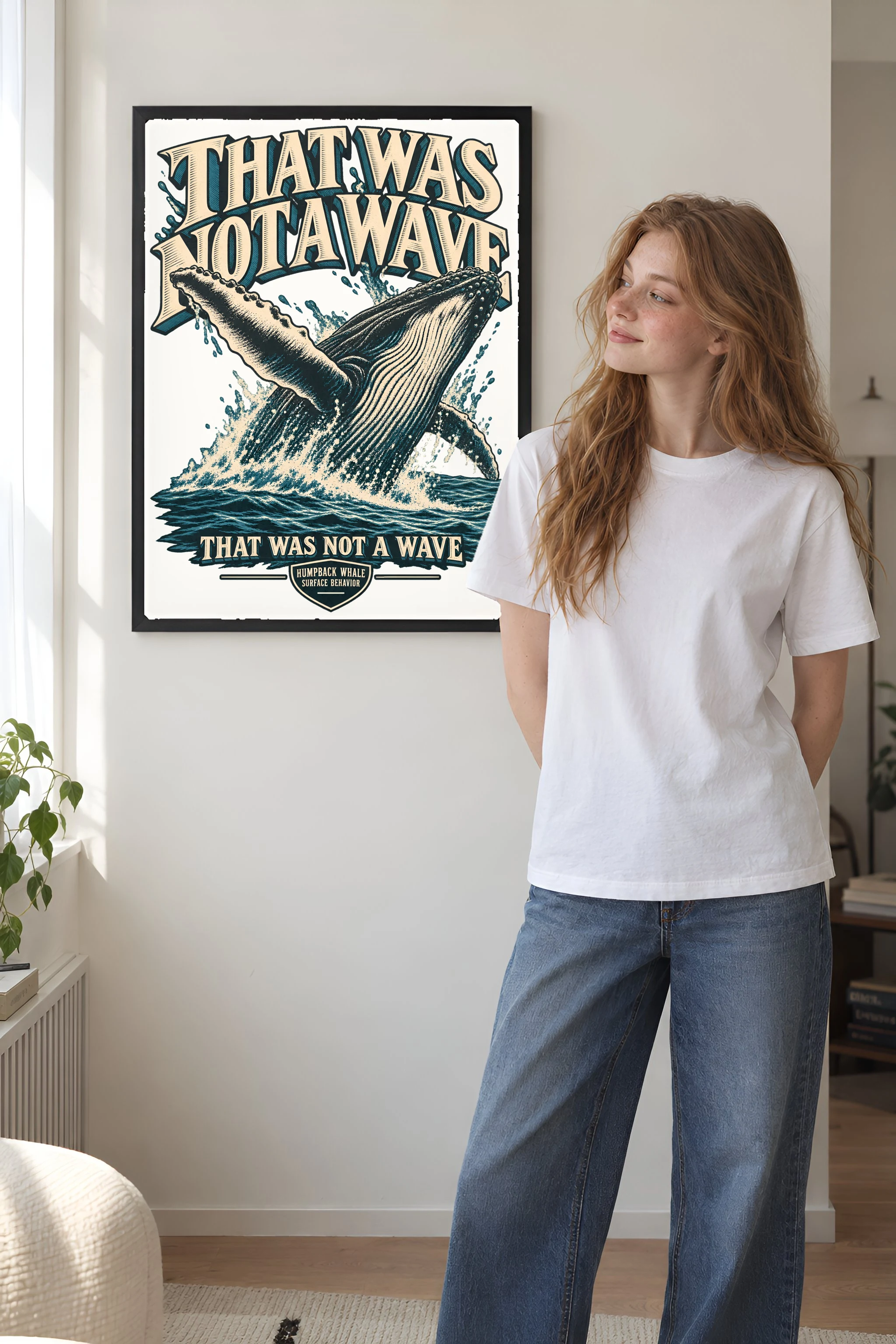 "That Was Not a Wave" Premium Wooden Framed Poster