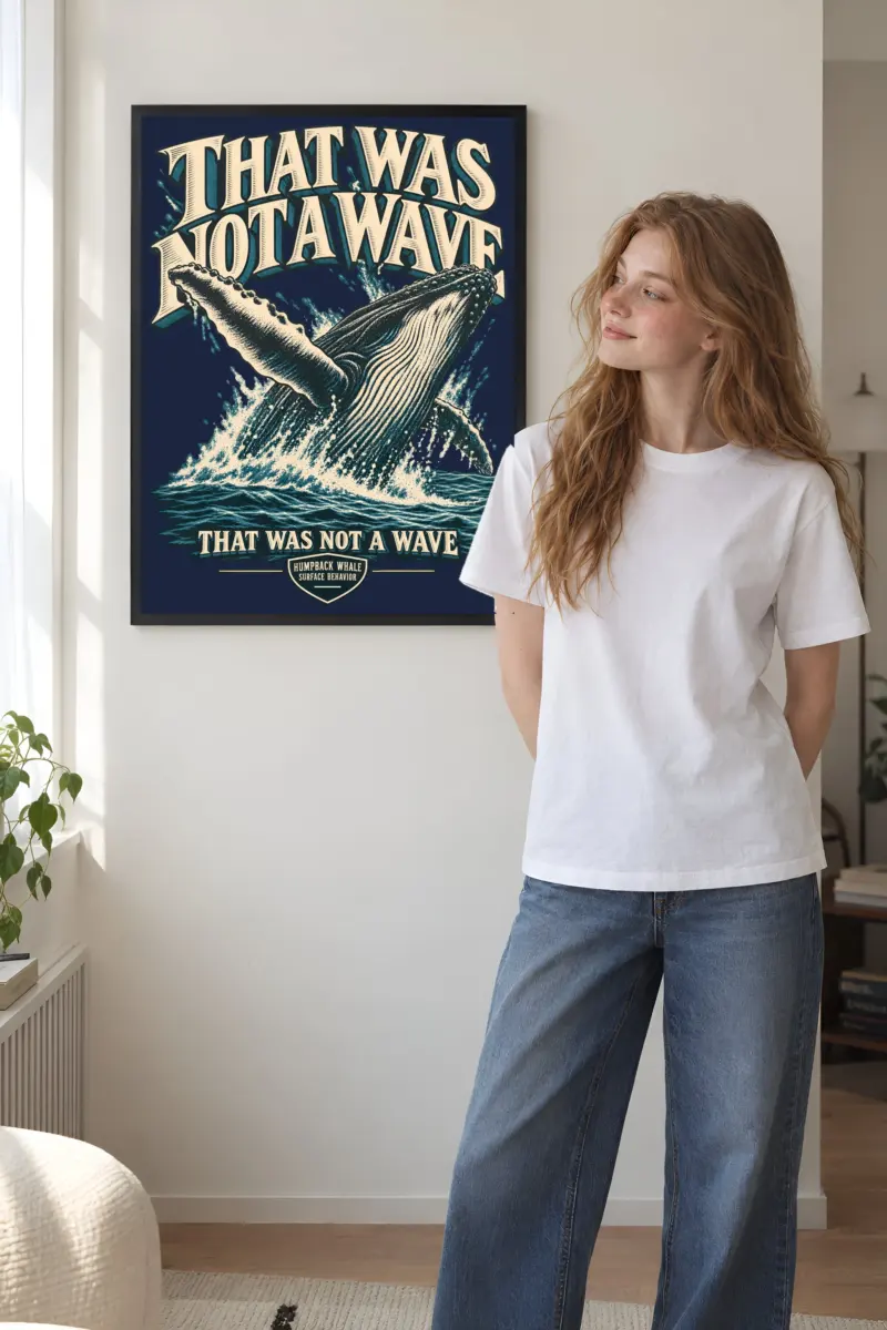 "That Was Not a Wave" Premium Wooden Framed Poster