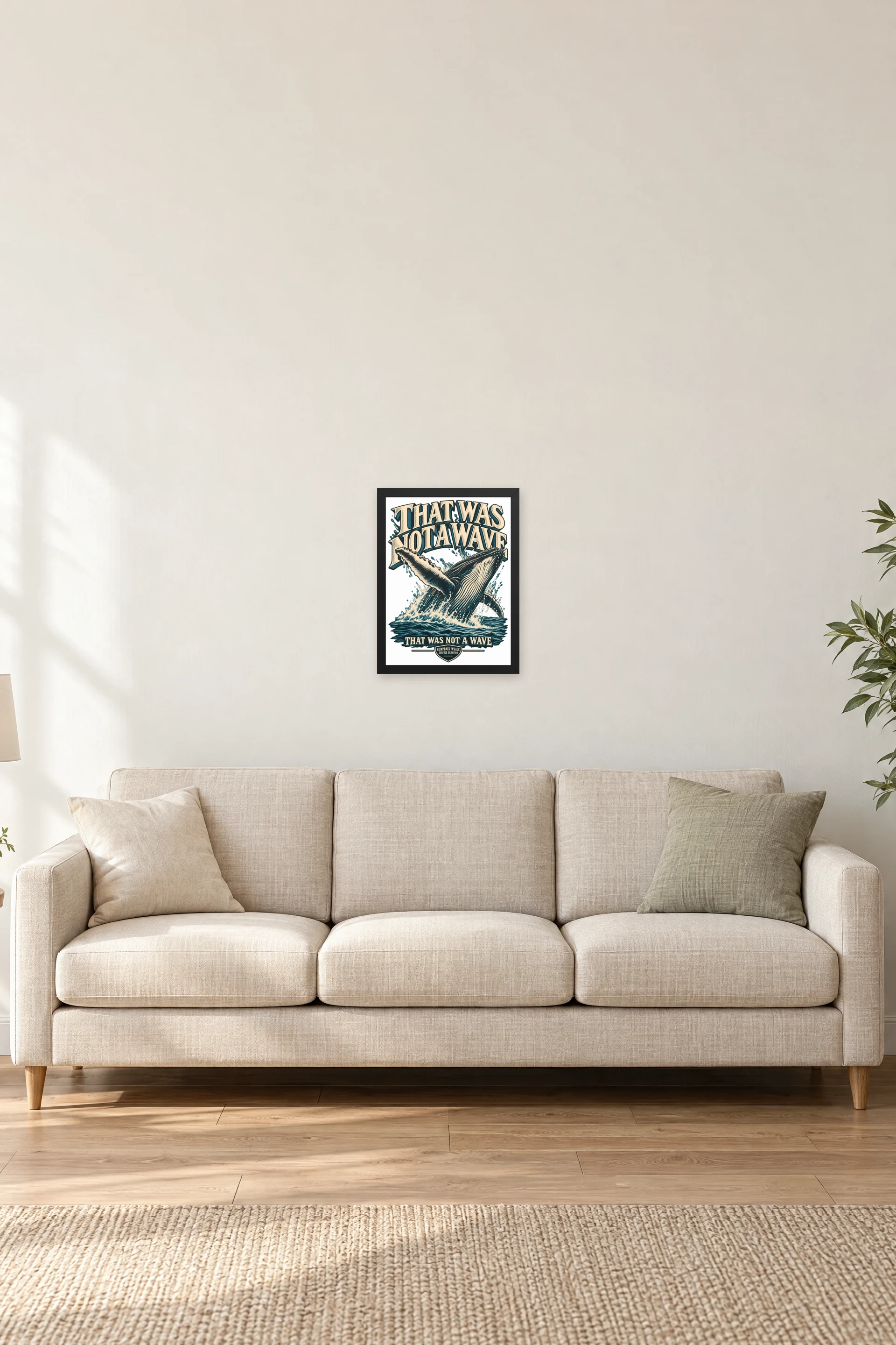 "That Was Not a Wave" Premium Wooden Framed Poster — Black frame, 12 × 16 in