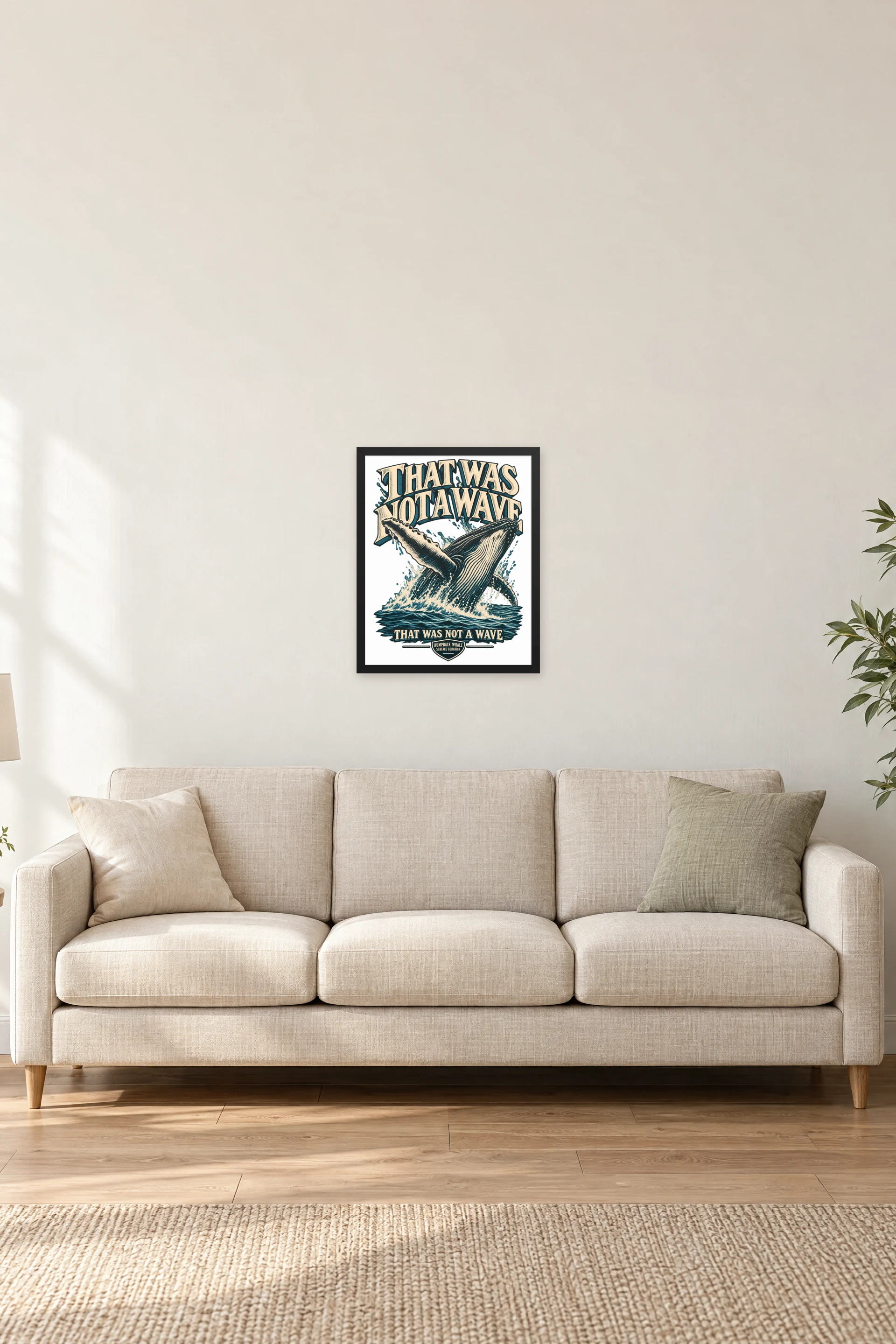 "That Was Not a Wave" Premium Wooden Framed Poster — Black frame, 16 × 20 in