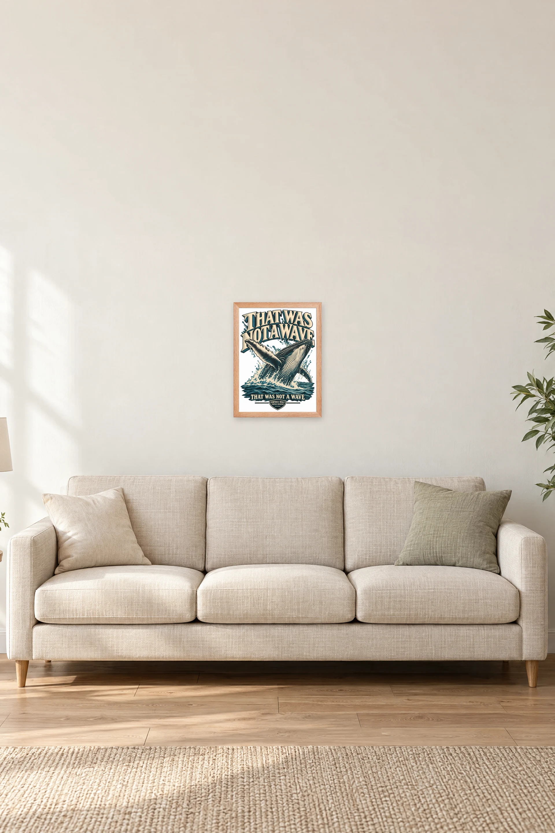 "That Was Not a Wave" Premium Wooden Framed Poster — Natural Wood frame, 12 × 16 in