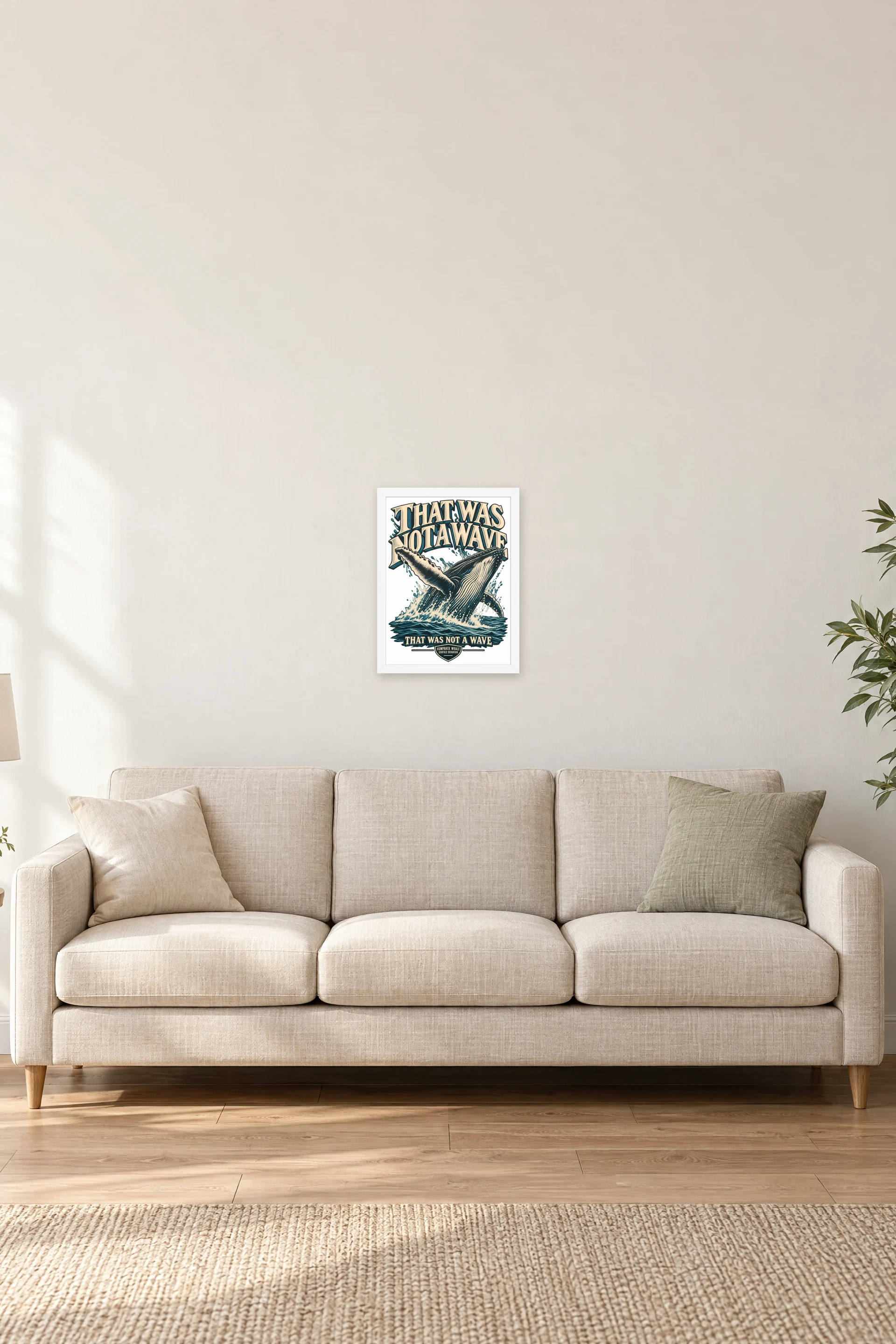 "That Was Not a Wave" Premium Wooden Framed Poster — White frame, 12 × 16 in