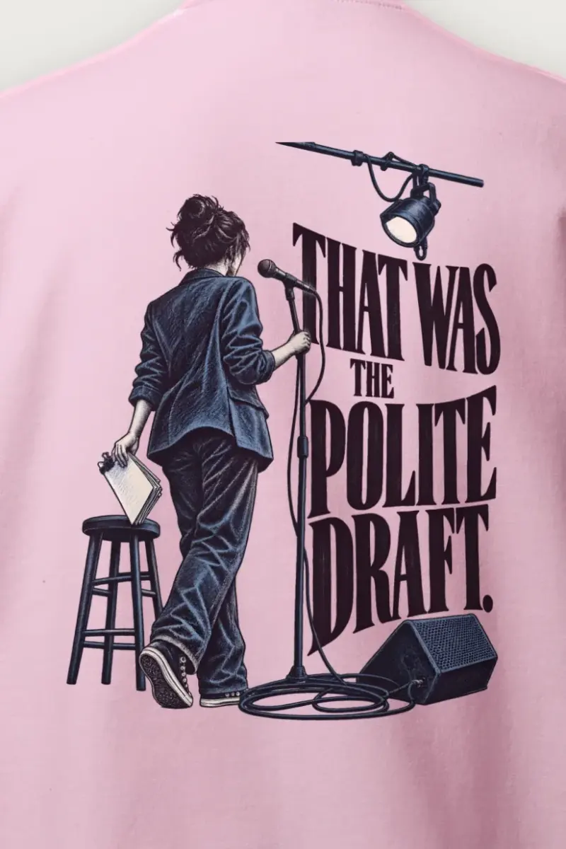 "That Was the Polite Draft" Heavy Blend Unisex Crewneck Sweatshirt - the graphic up close