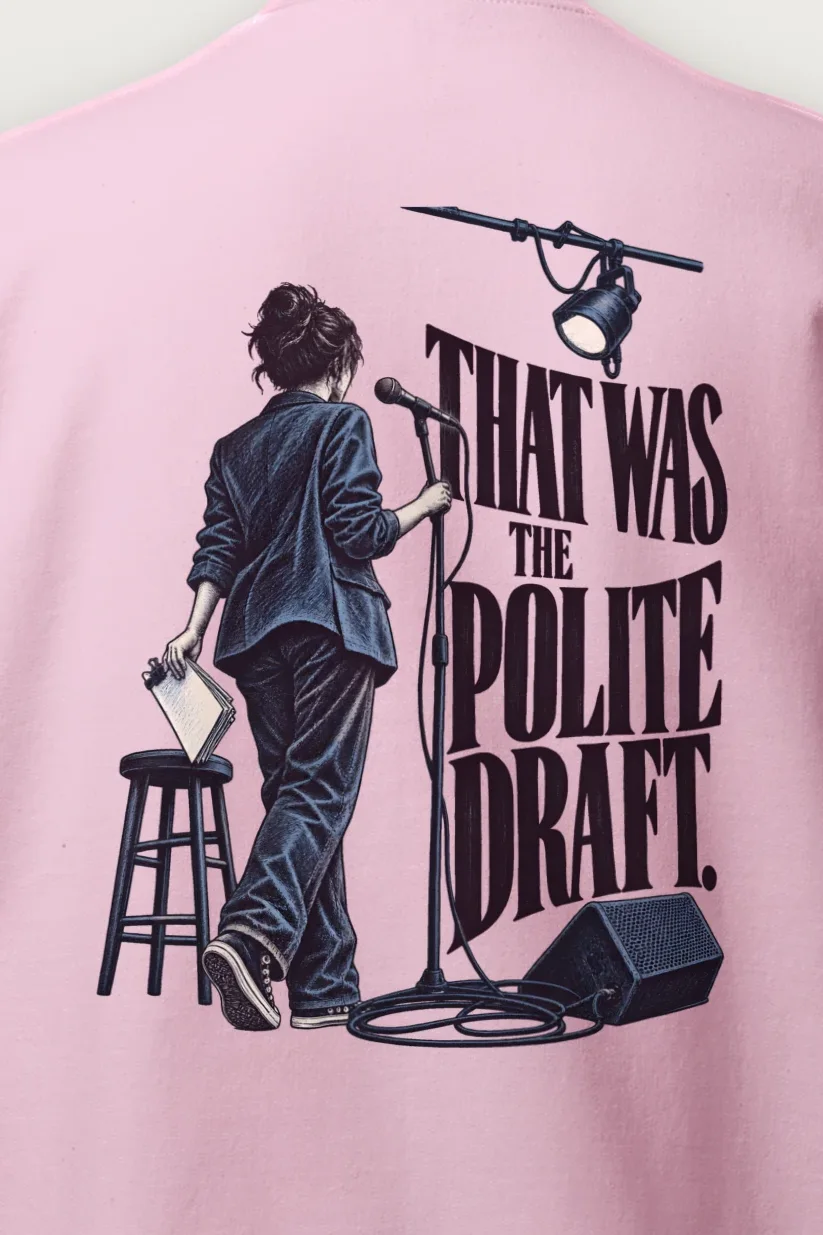 "That Was the Polite Draft" Heavy Blend Unisex Crewneck Sweatshirt - the graphic up close