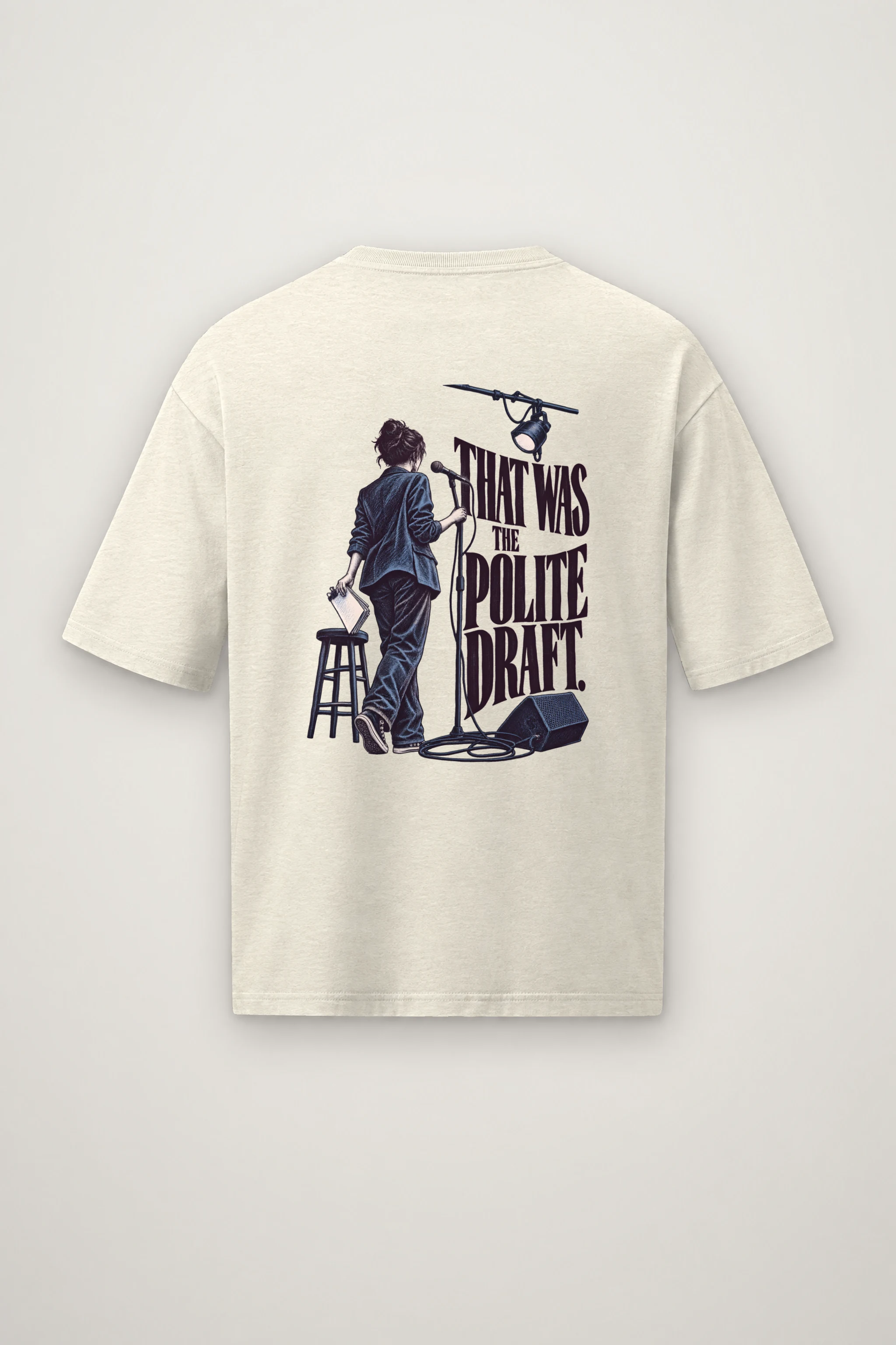"That Was the Polite Draft" Men's Oversized Heavyweight Crewneck T-Shirt
