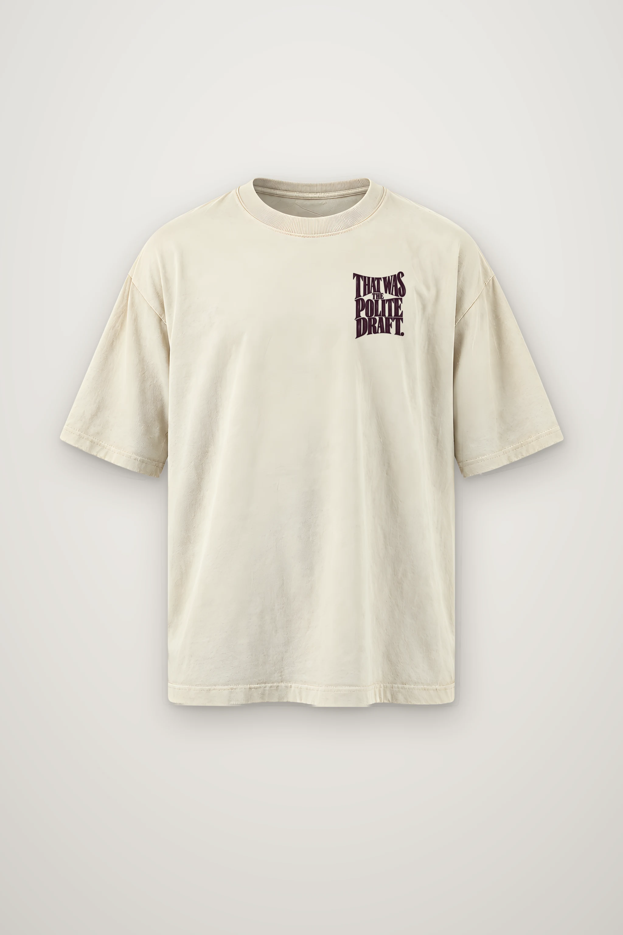"That Was the Polite Draft" Men's Oversized Heavyweight Crewneck T-Shirt