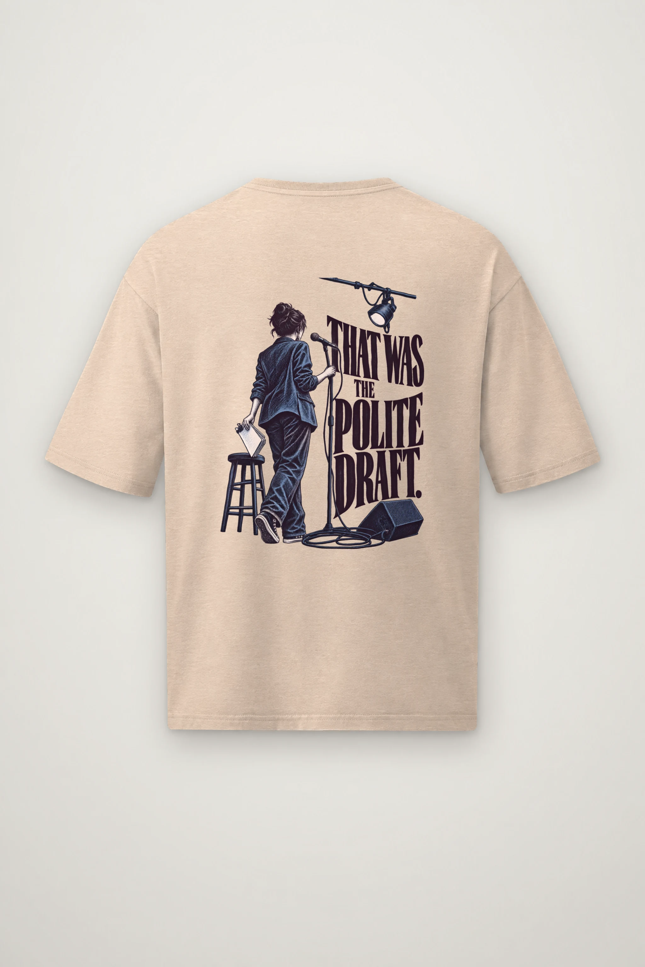 "That Was the Polite Draft" Men's Oversized Heavyweight Crewneck T-Shirt