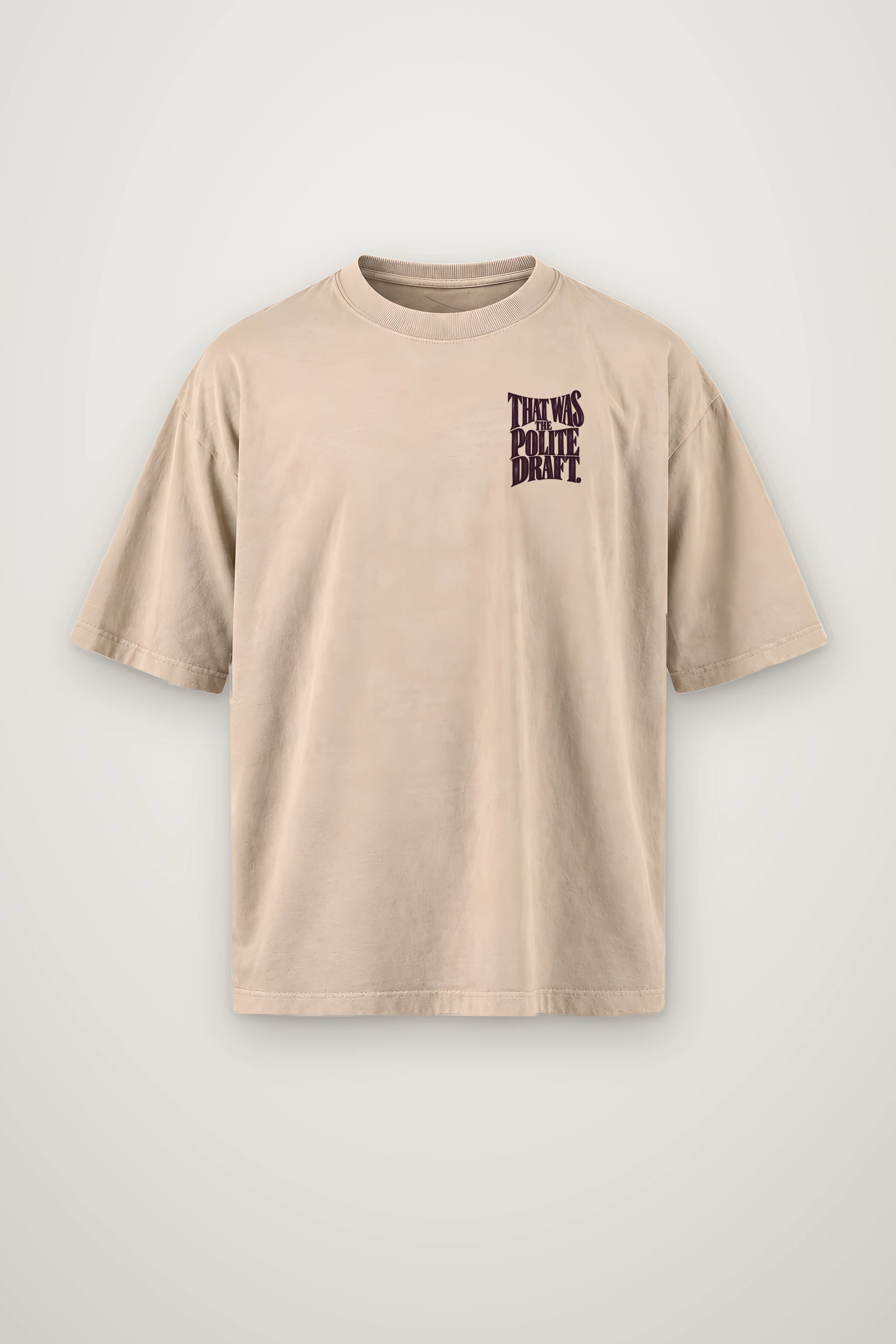 "That Was the Polite Draft" Men's Oversized Heavyweight Crewneck T-Shirt