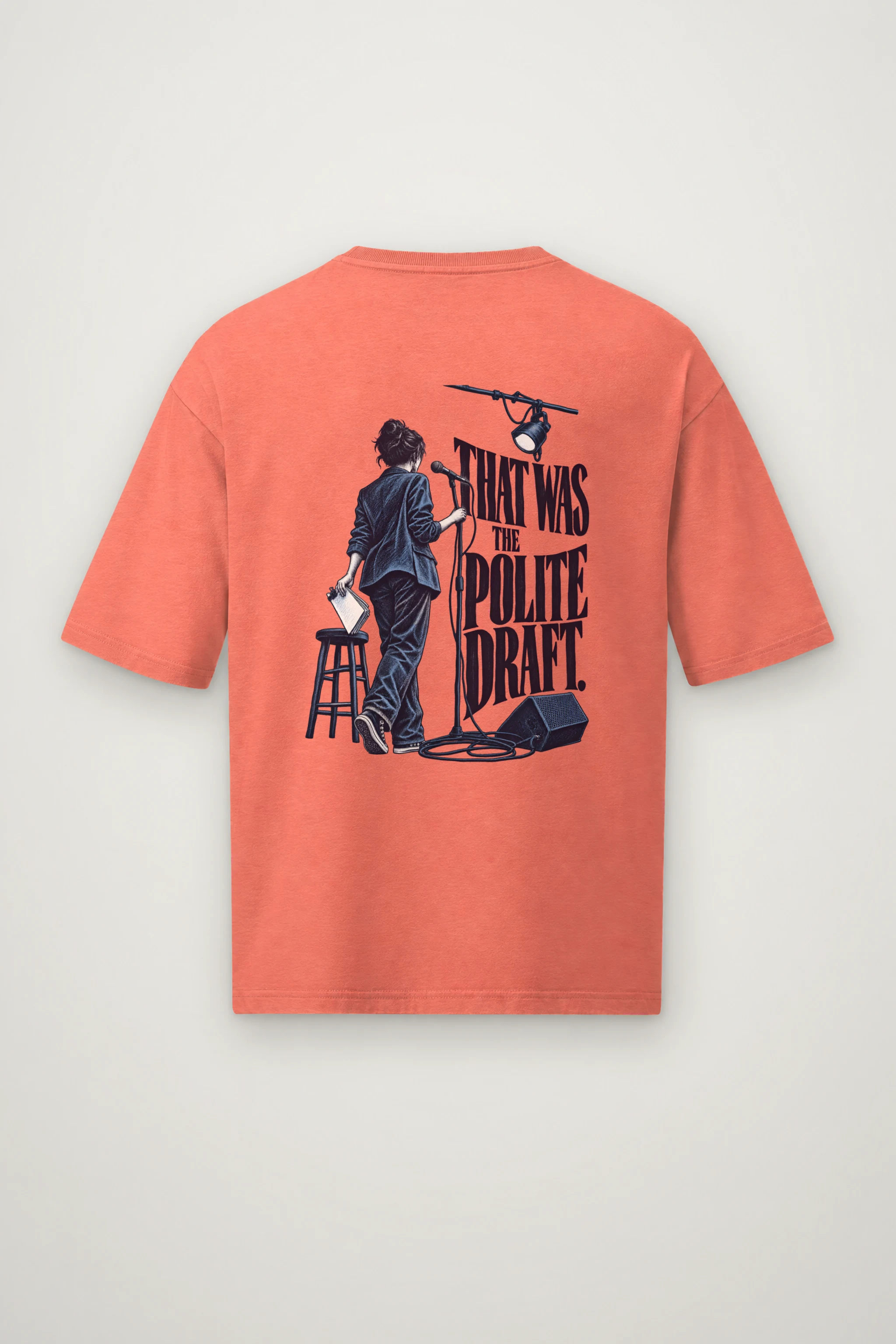"That Was the Polite Draft" Men's Oversized Heavyweight Crewneck T-Shirt