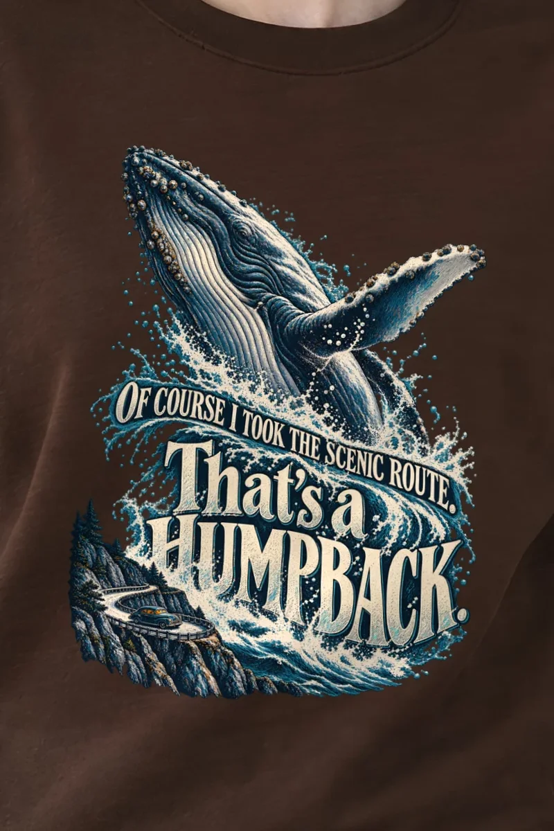 "That’s a Humpback" Unisex Crewneck Sweatshirt - the graphic up close