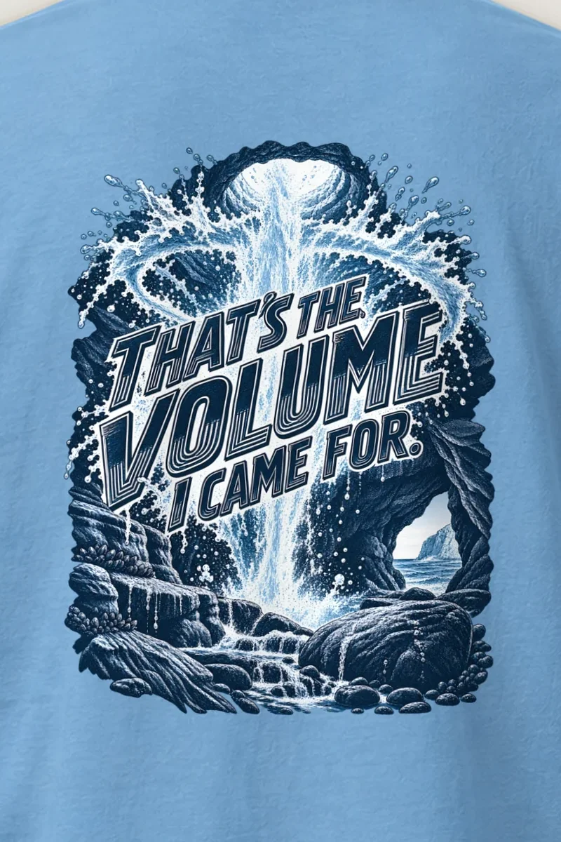 "That’s The Volume I Came For" Heavyweight Unisex Crewneck T-shirt - the graphic up close