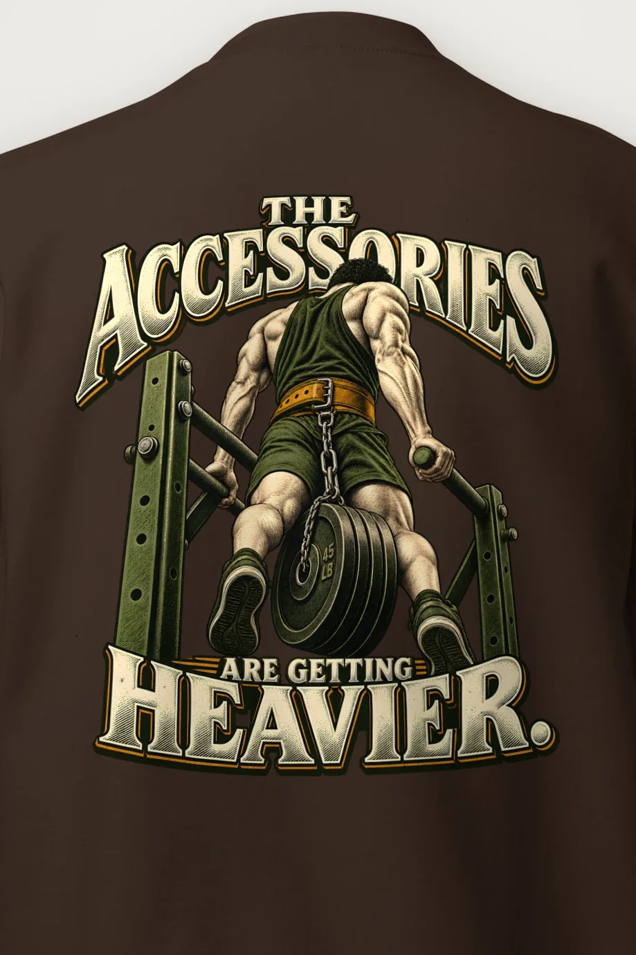 "The Accessories Are Getting Heavier" Heavy Blend Unisex Crewneck Sweatshirt - the graphic up close