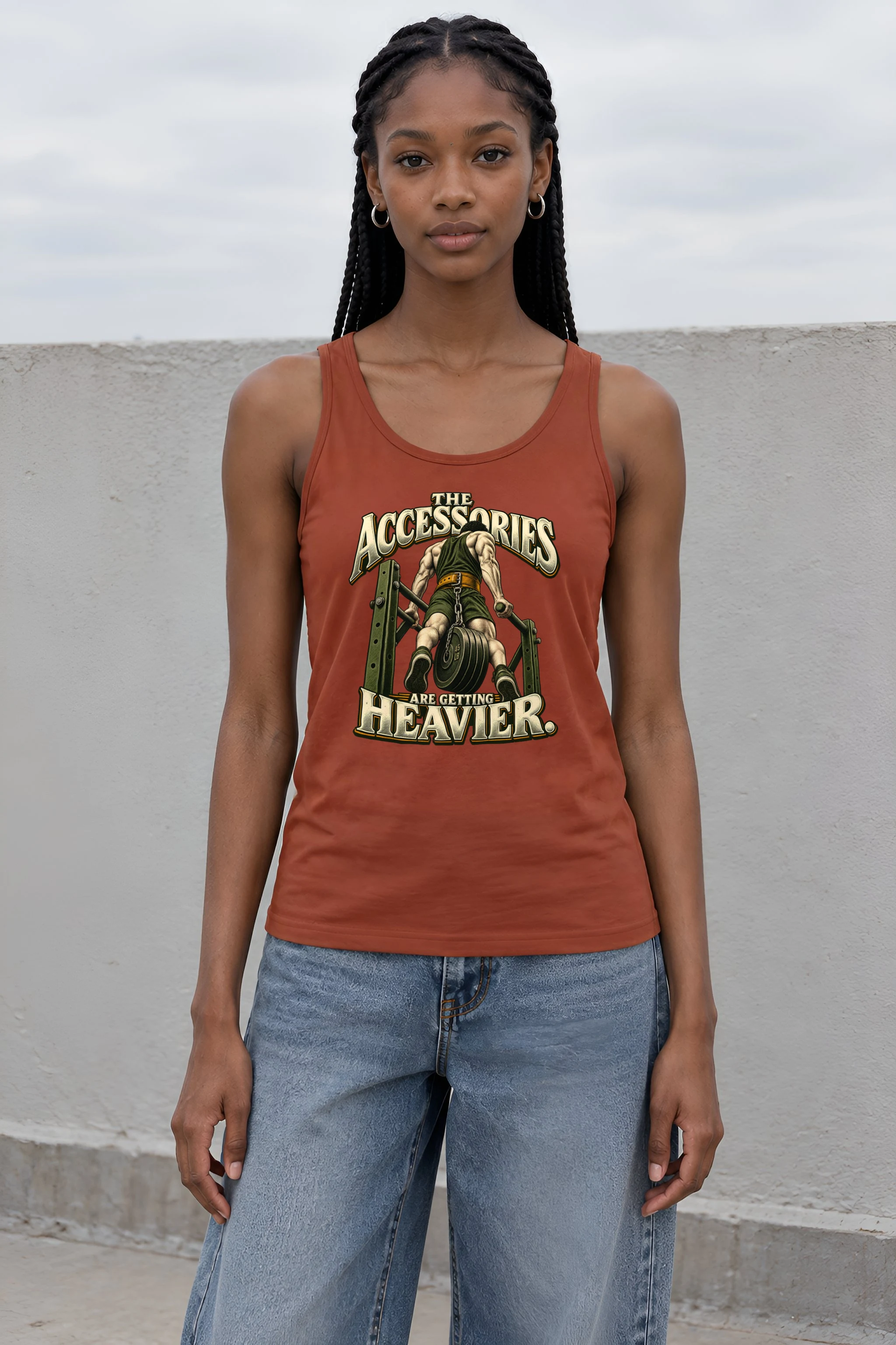"The Accessories Are Getting Heavier" Unisex Jersey Tank