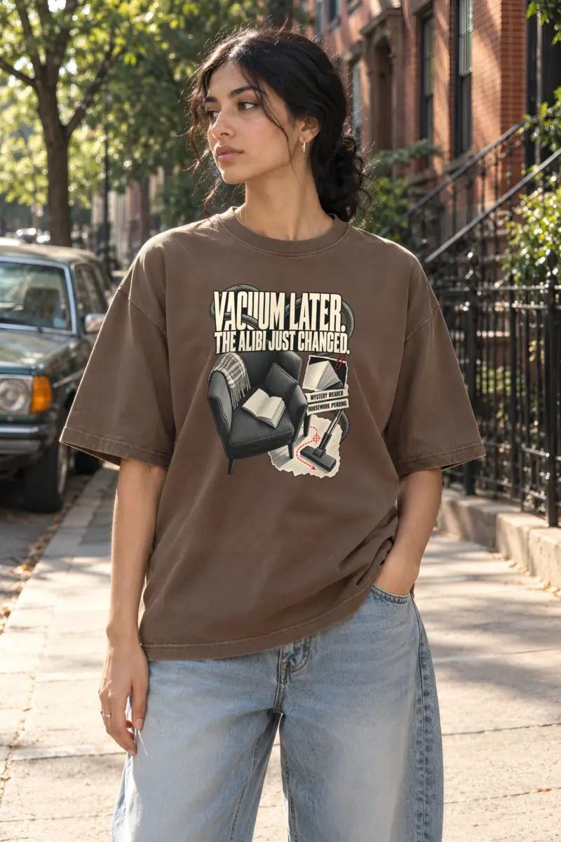 "The Alibi Just Changed" Unisex Oversized Heavyweight Crewneck T-Shirt