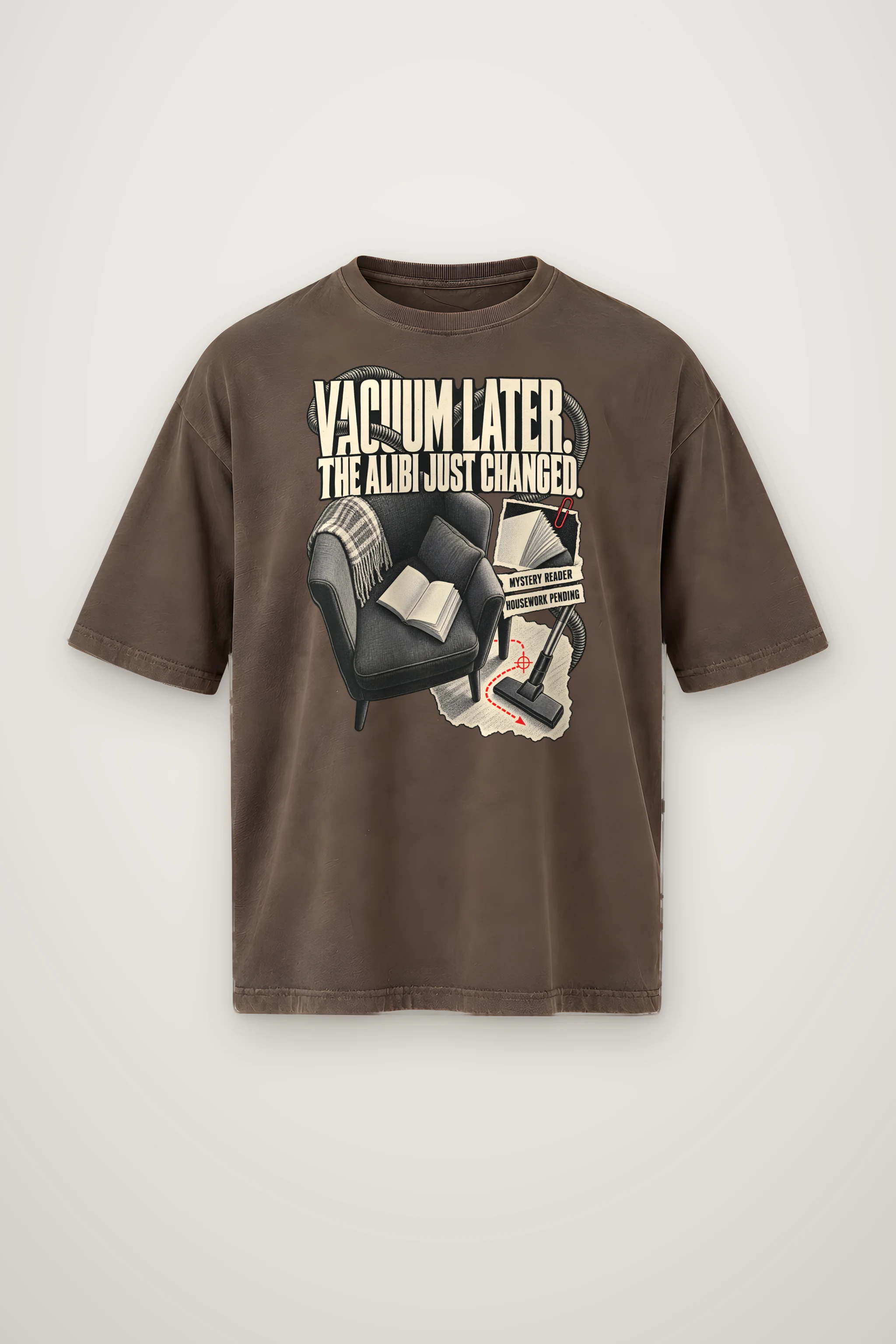 "The Alibi Just Changed" Men's Oversized Heavyweight Crewneck T-Shirt
