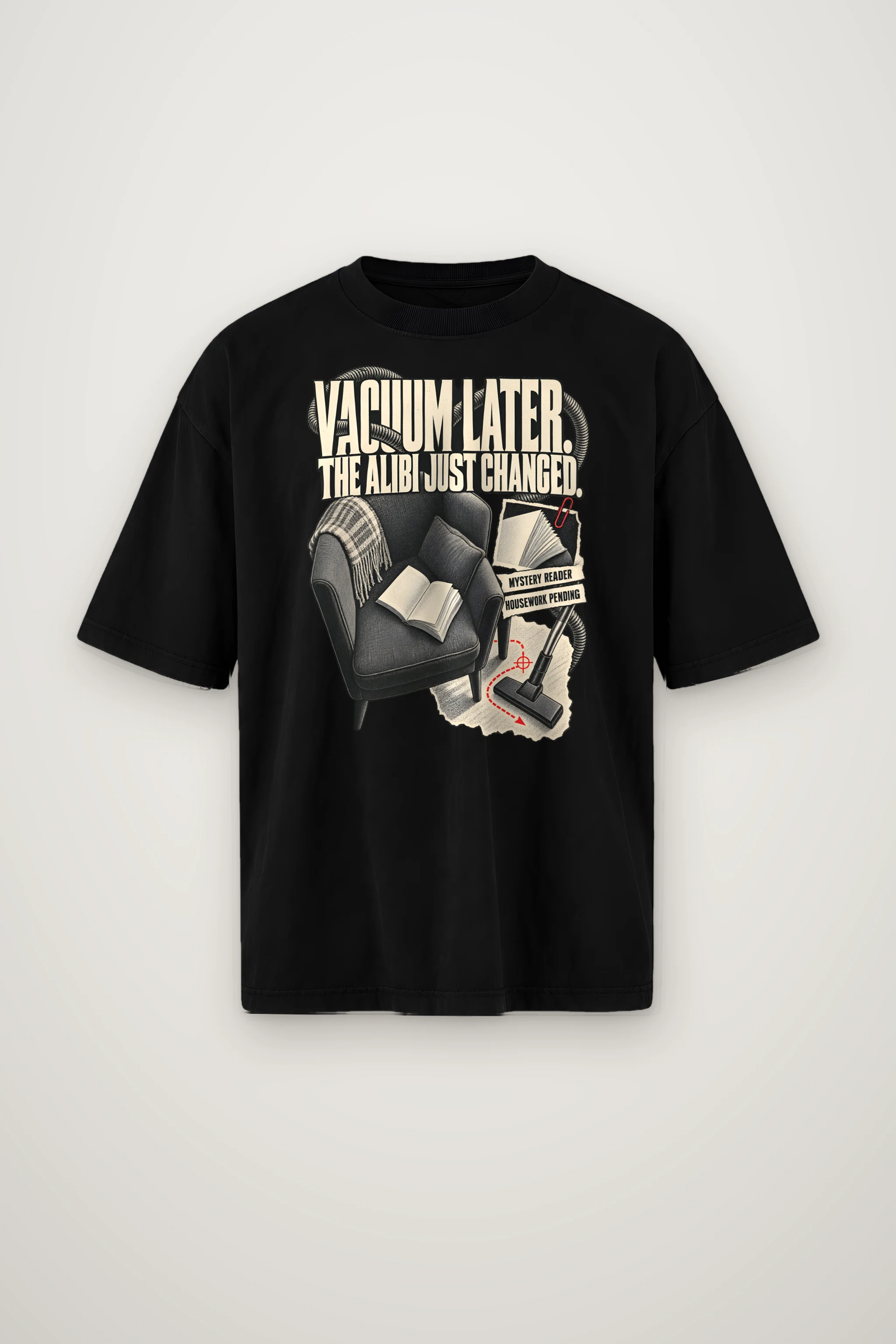 "The Alibi Just Changed" Men's Oversized Heavyweight Crewneck T-Shirt