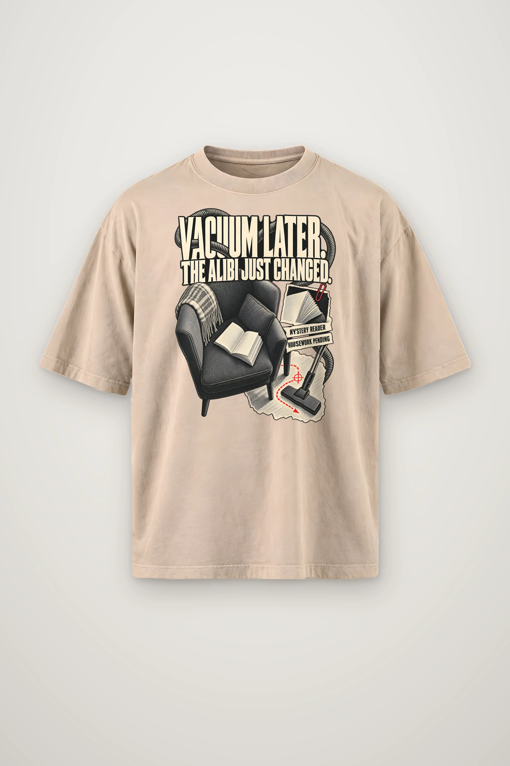 "The Alibi Just Changed" Men's Oversized Heavyweight Crewneck T-Shirt
