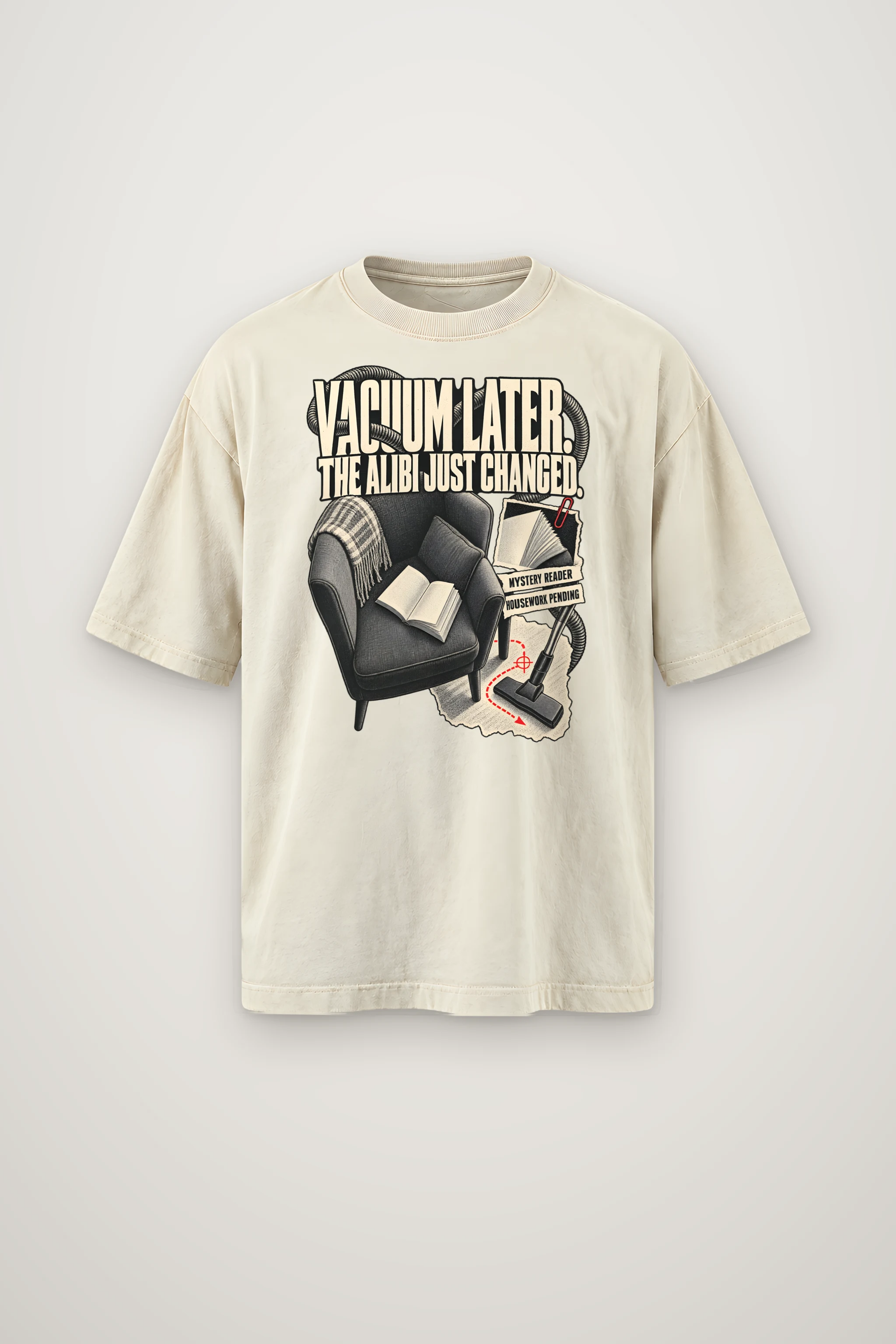 "The Alibi Just Changed" Men's Oversized Heavyweight Crewneck T-Shirt