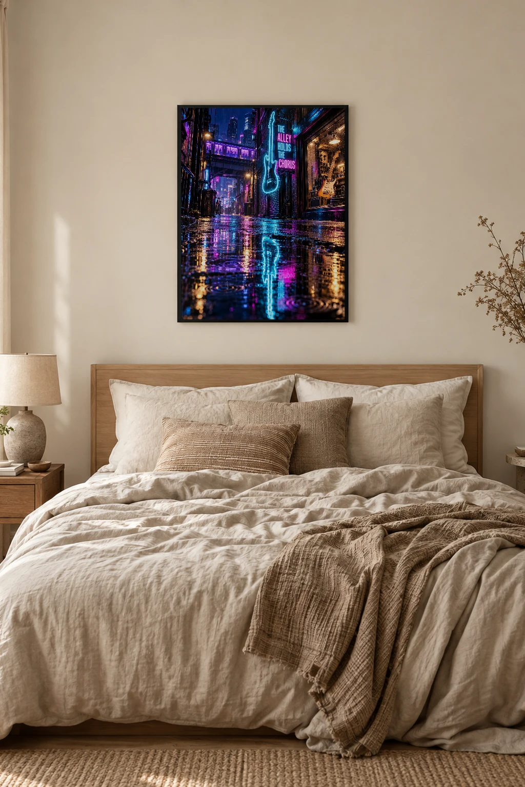 "The Alley Holds the Chorus" Premium Wooden Framed Poster