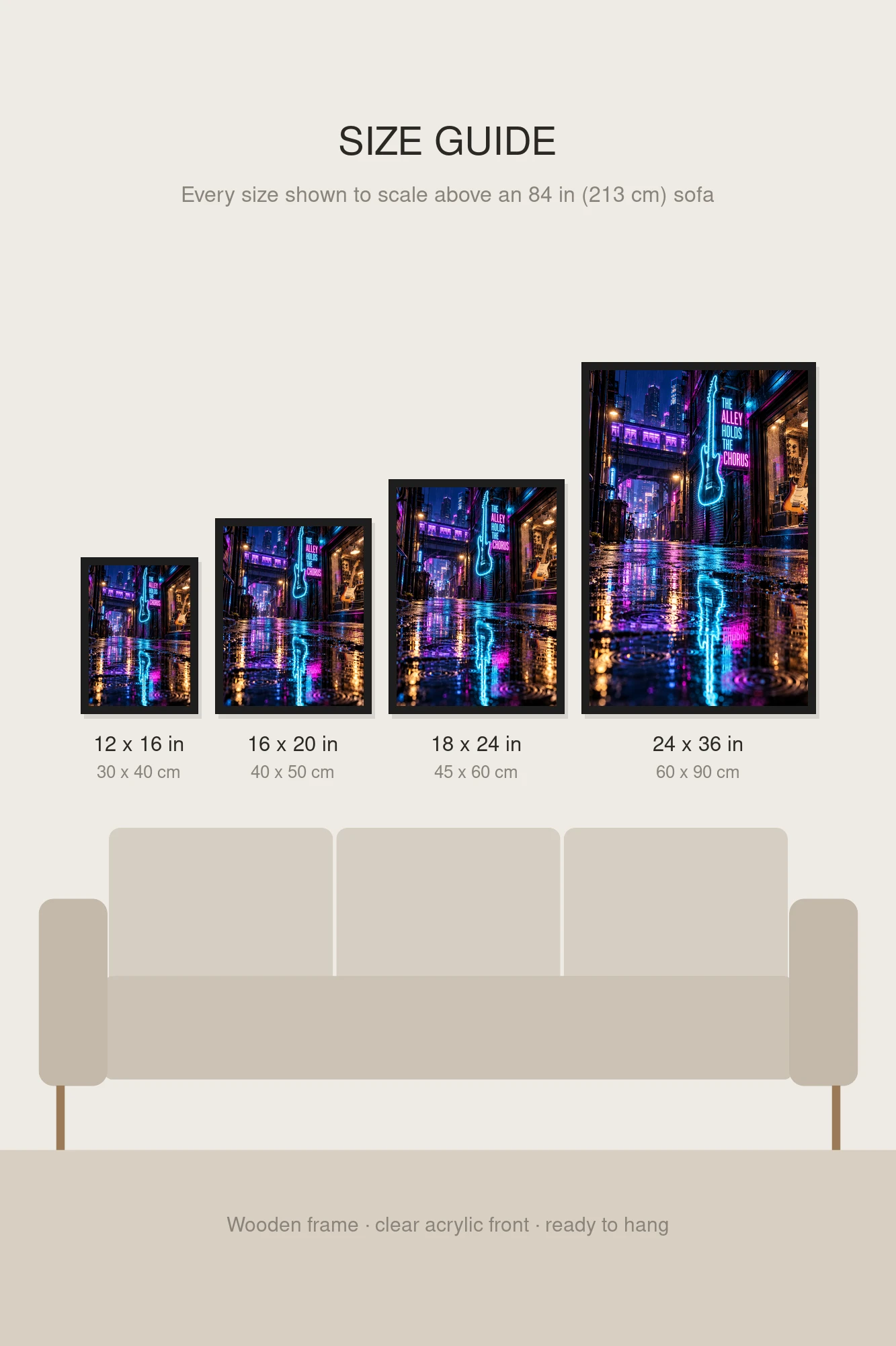 "The Alley Holds the Chorus" Premium Wooden Framed Poster
