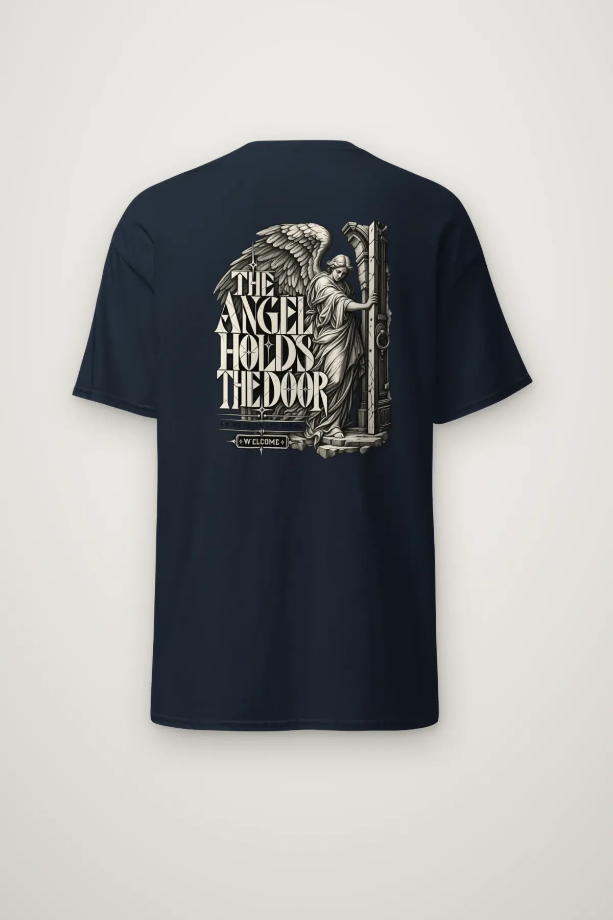 "THE ANGEL HOLDS THE DOOR" Heavyweight Unisex Crewneck T-shirt